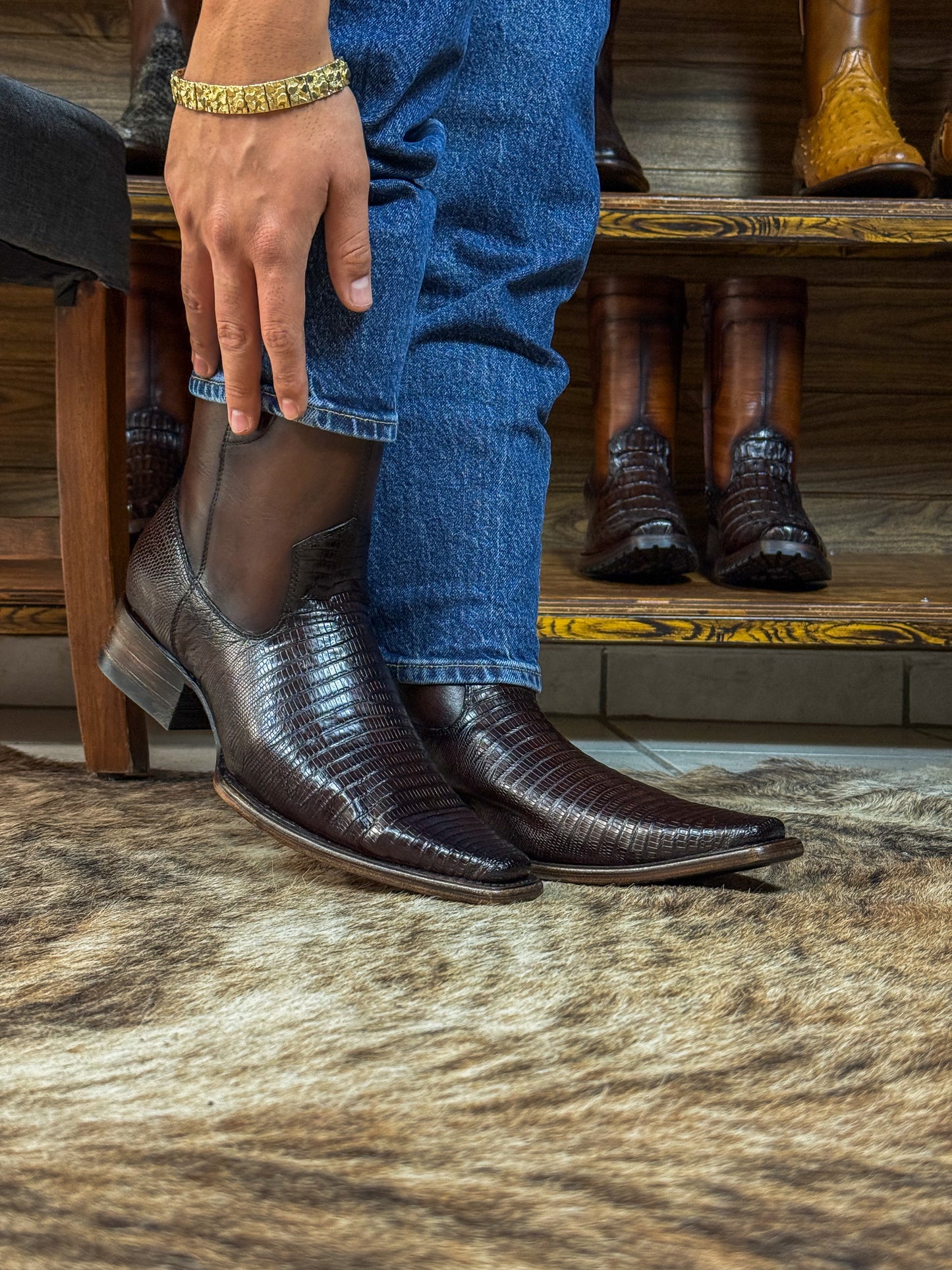 EMMA BROWN LIZARD BOOTS