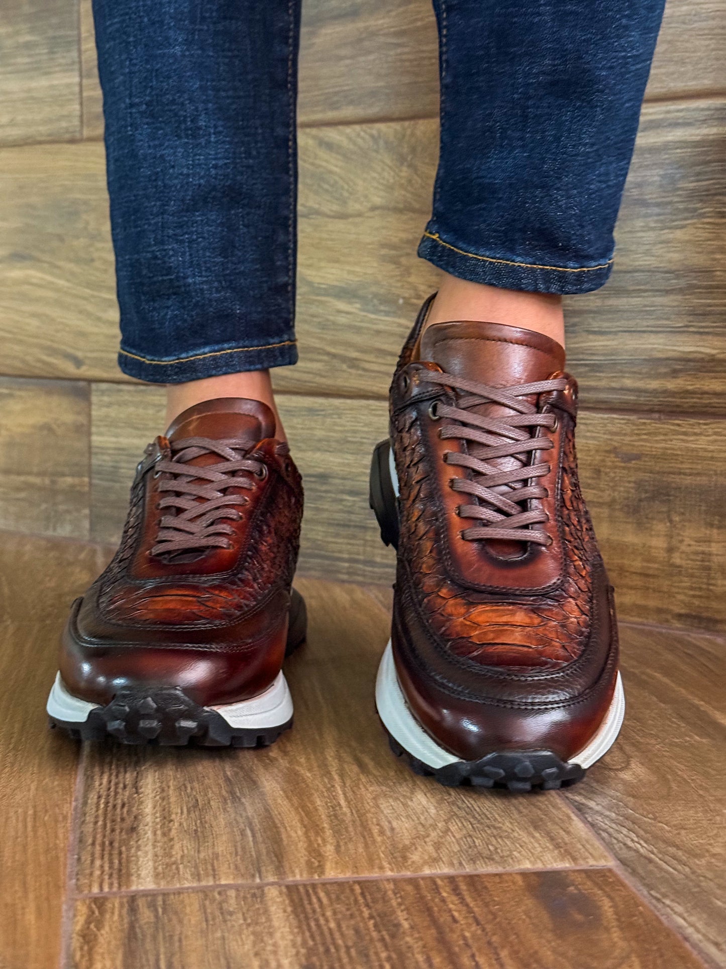 CARLO BROWN PITON BOOTS
