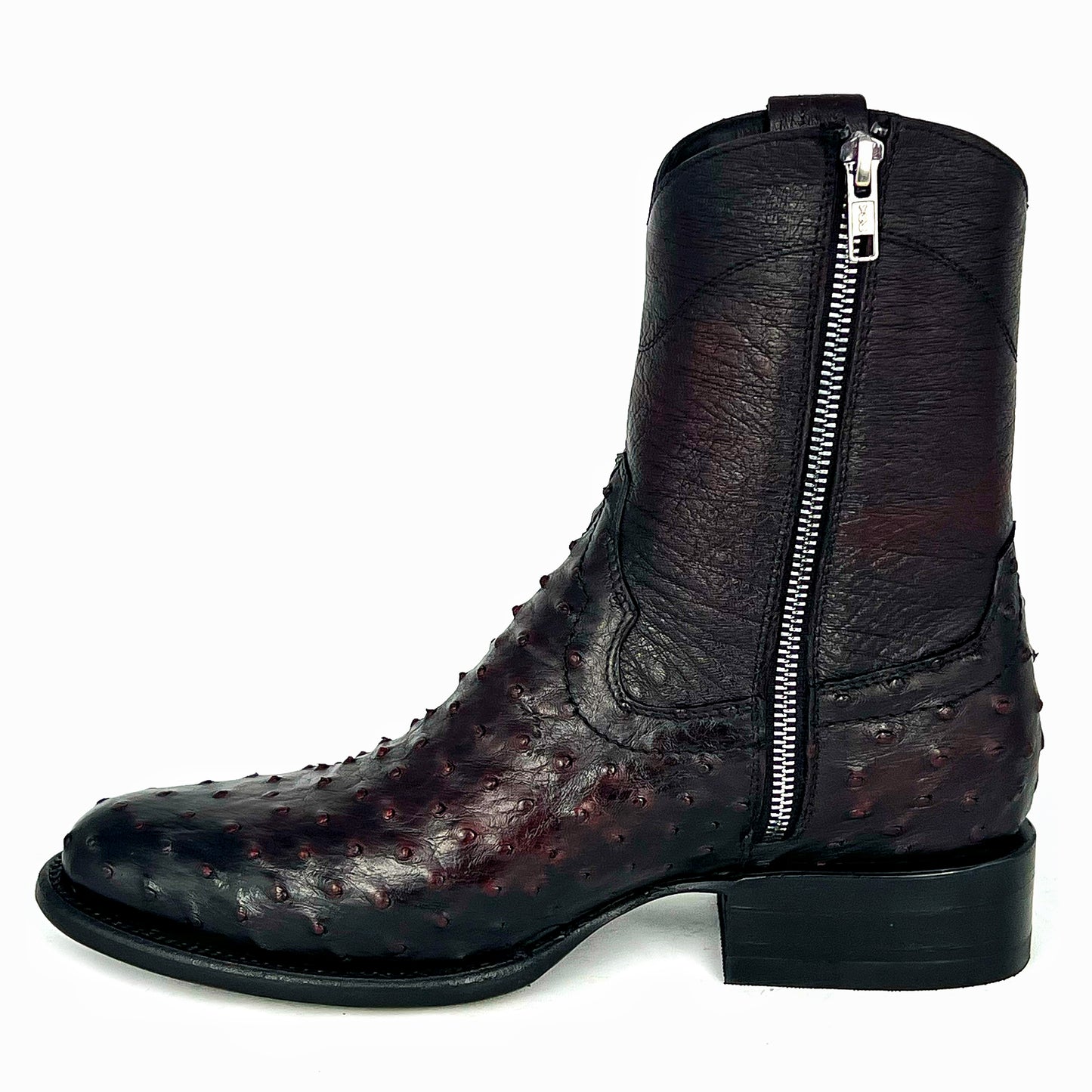 EMMA BLACK CHERRY FULL AVESTRUZ BOOTS
