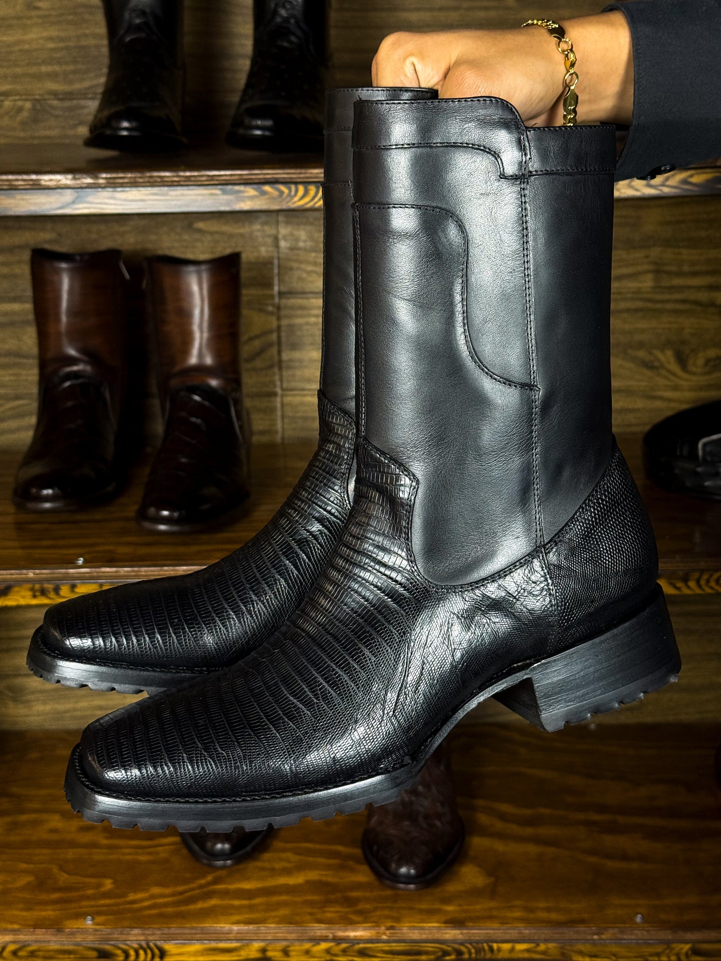 EMMA BROWN LIZARD BOOTS