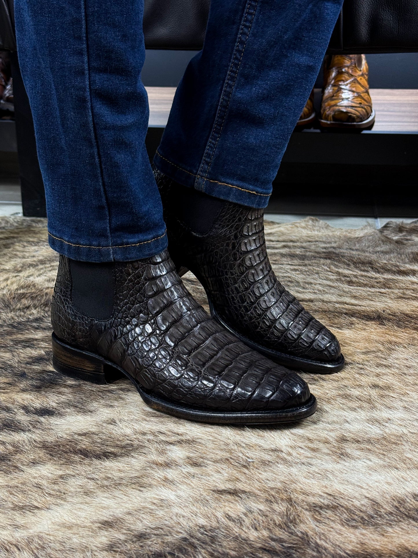 CARLO BROWN PITON BOOTS