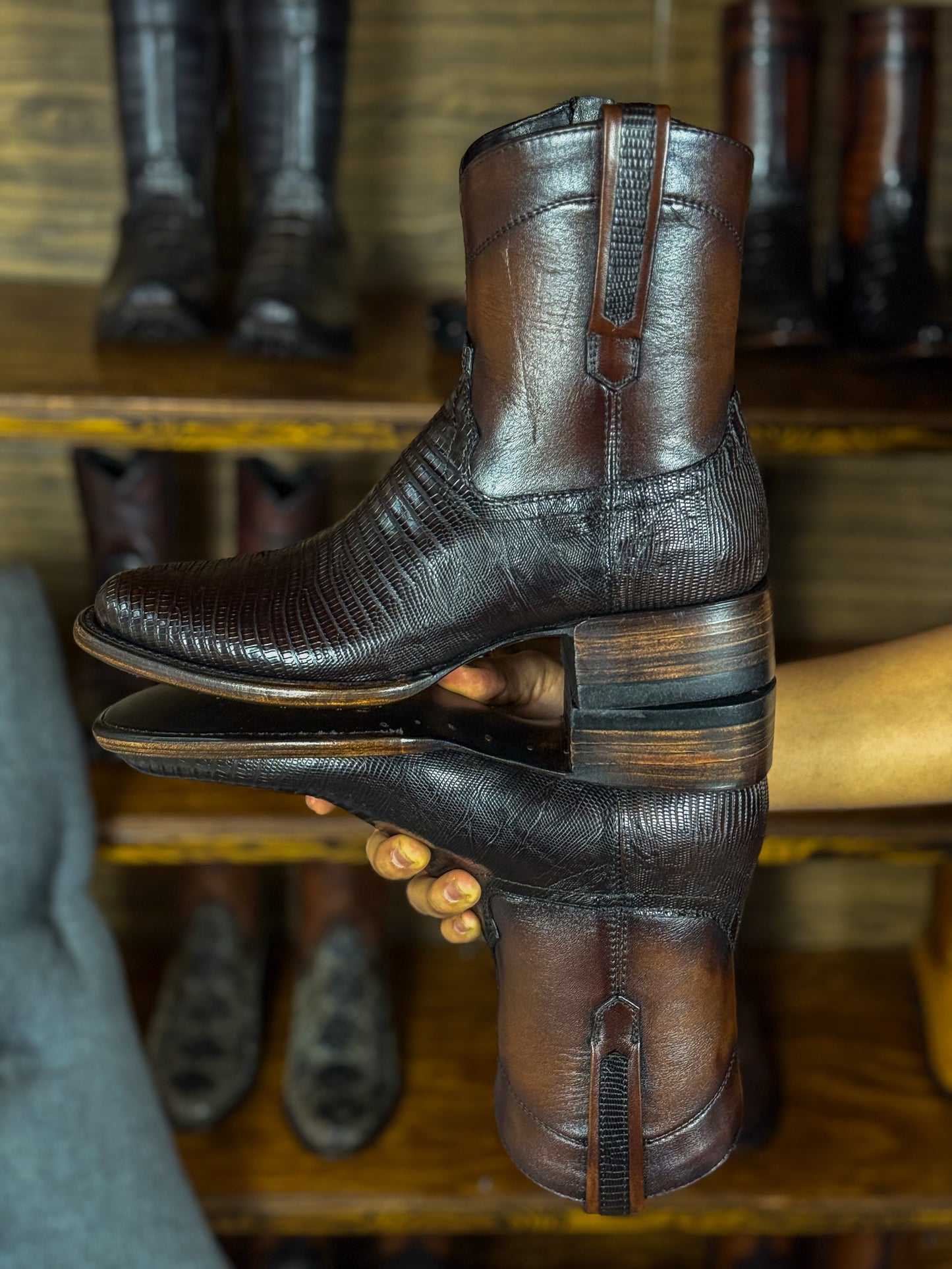 EMMA BROWN LIZARD BOOTS