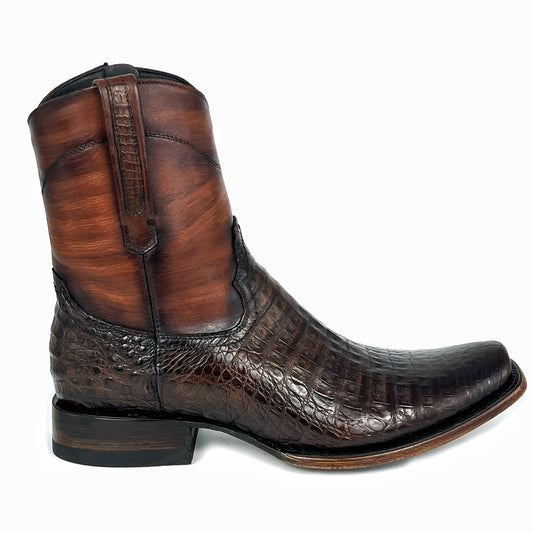 EDGAR BROWN CROCODILE BOOTS