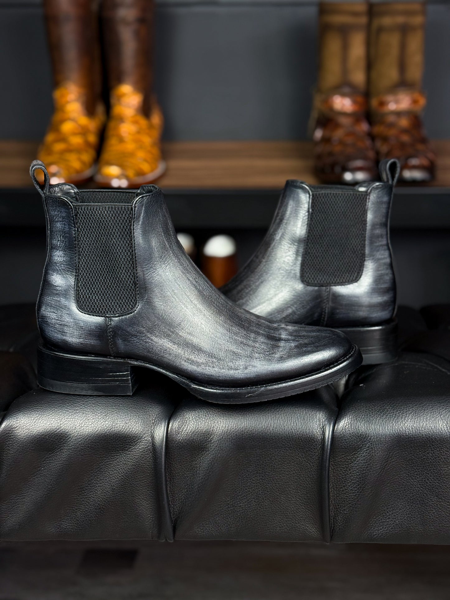CARLO BROWN PITON BOOTS