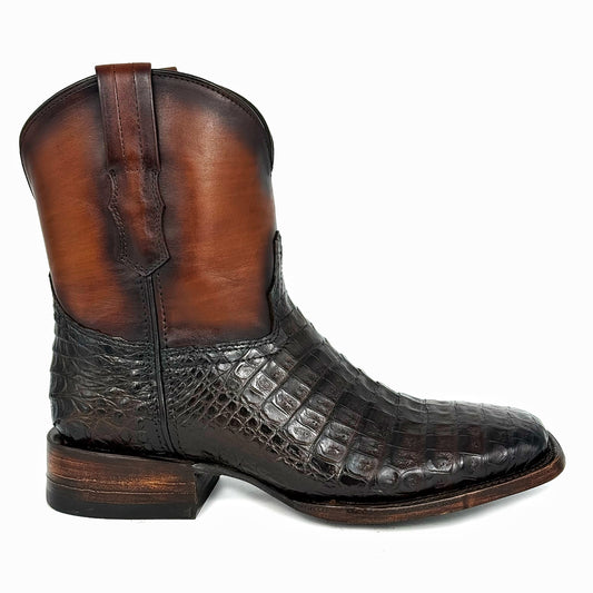 EDGAR BROWN CROCODILE BOOTS