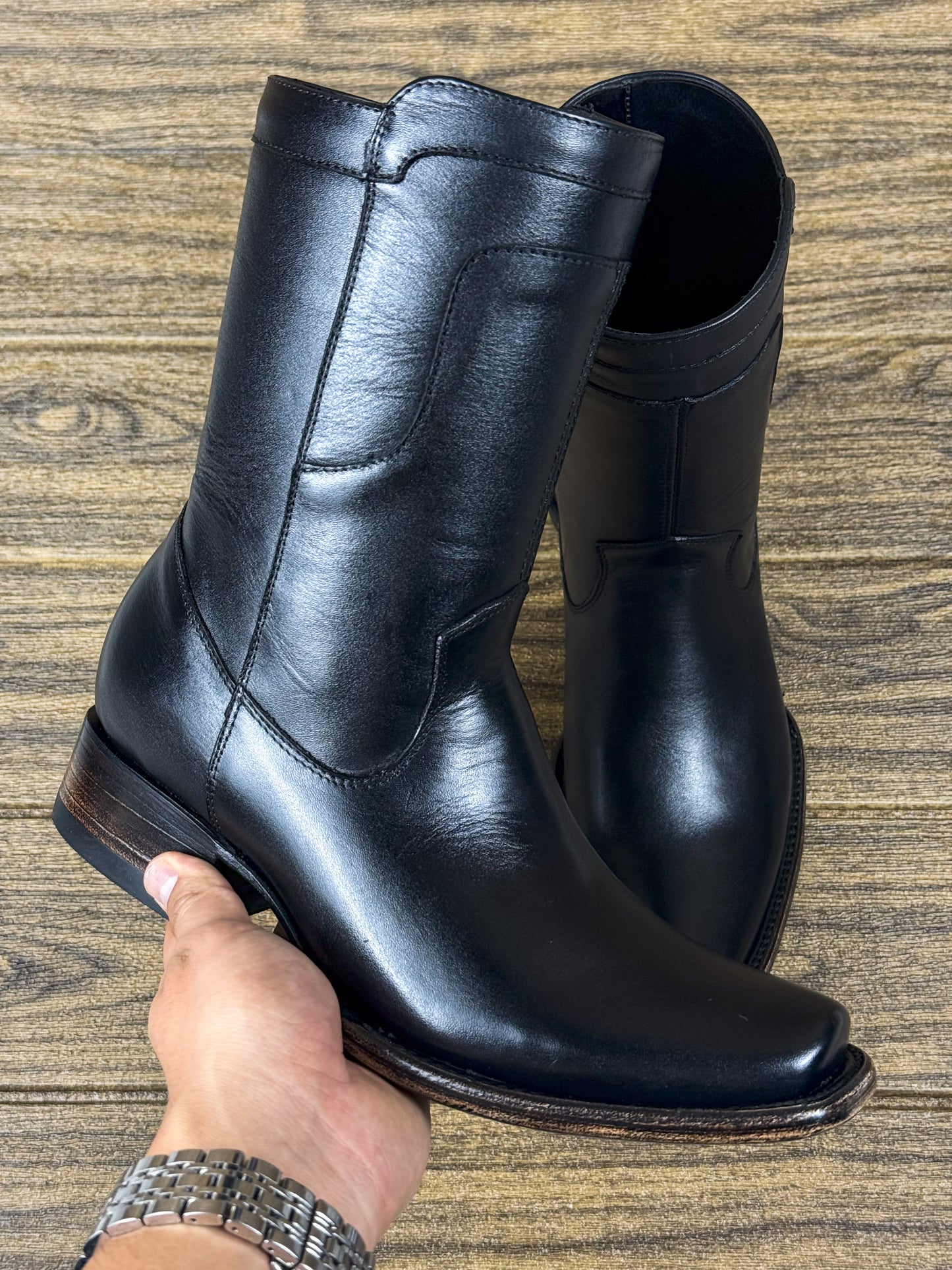CARLO BROWN PITON BOOTS