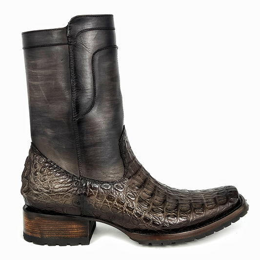 EDGAR BROWN CROCODILE BOOTS