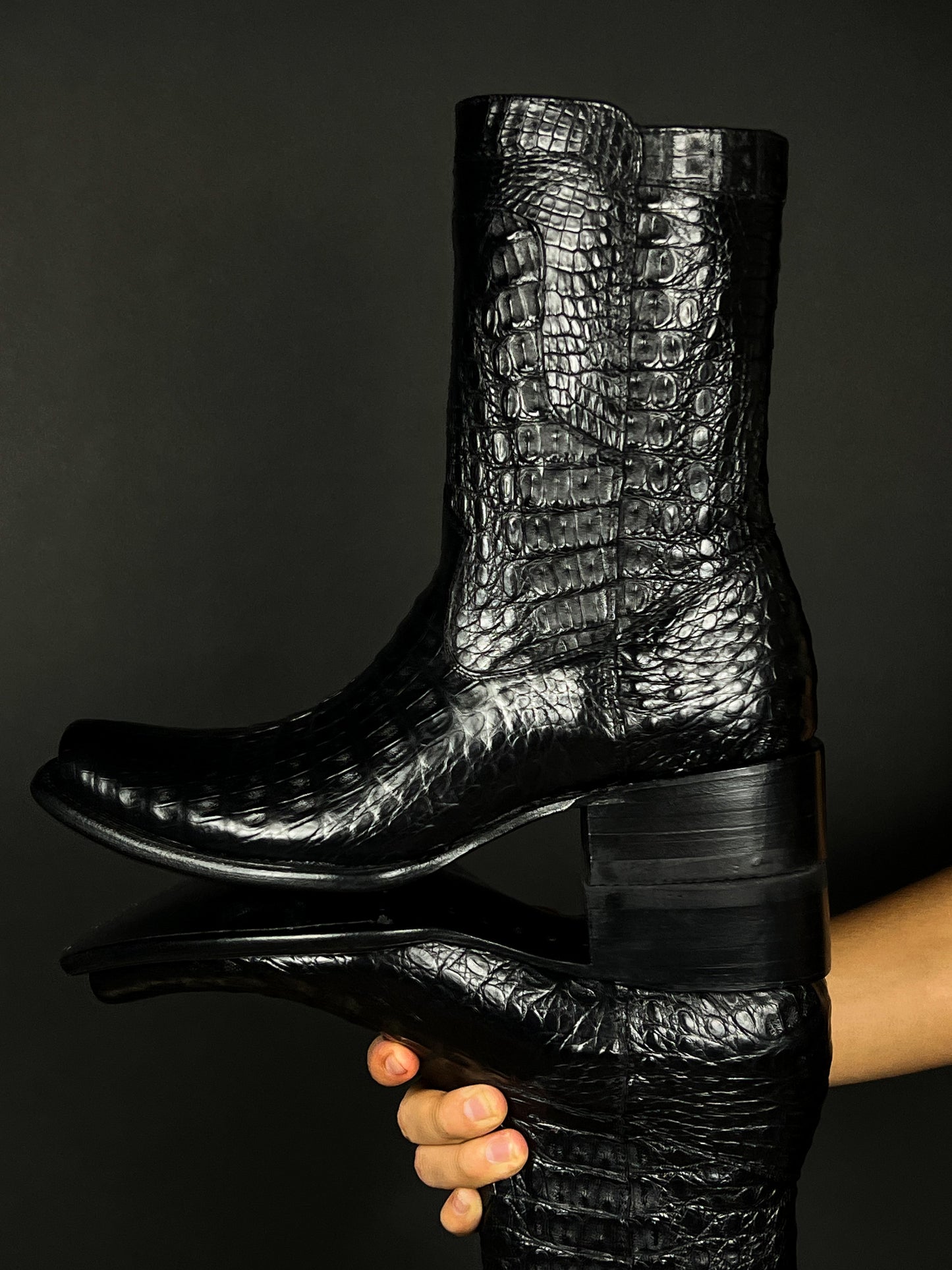 CHRISTIAN BLACK FULL COCODRILO BOOTS DUBAI