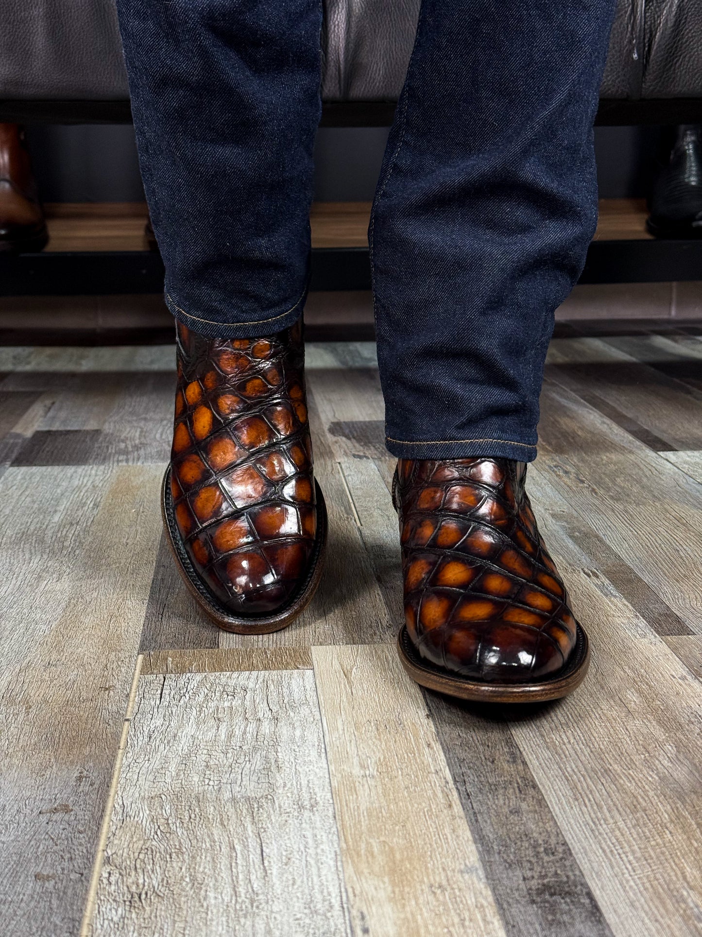 EMMA SOMBREADO FULL COCODRILO MORELETI BOOTS OVAL