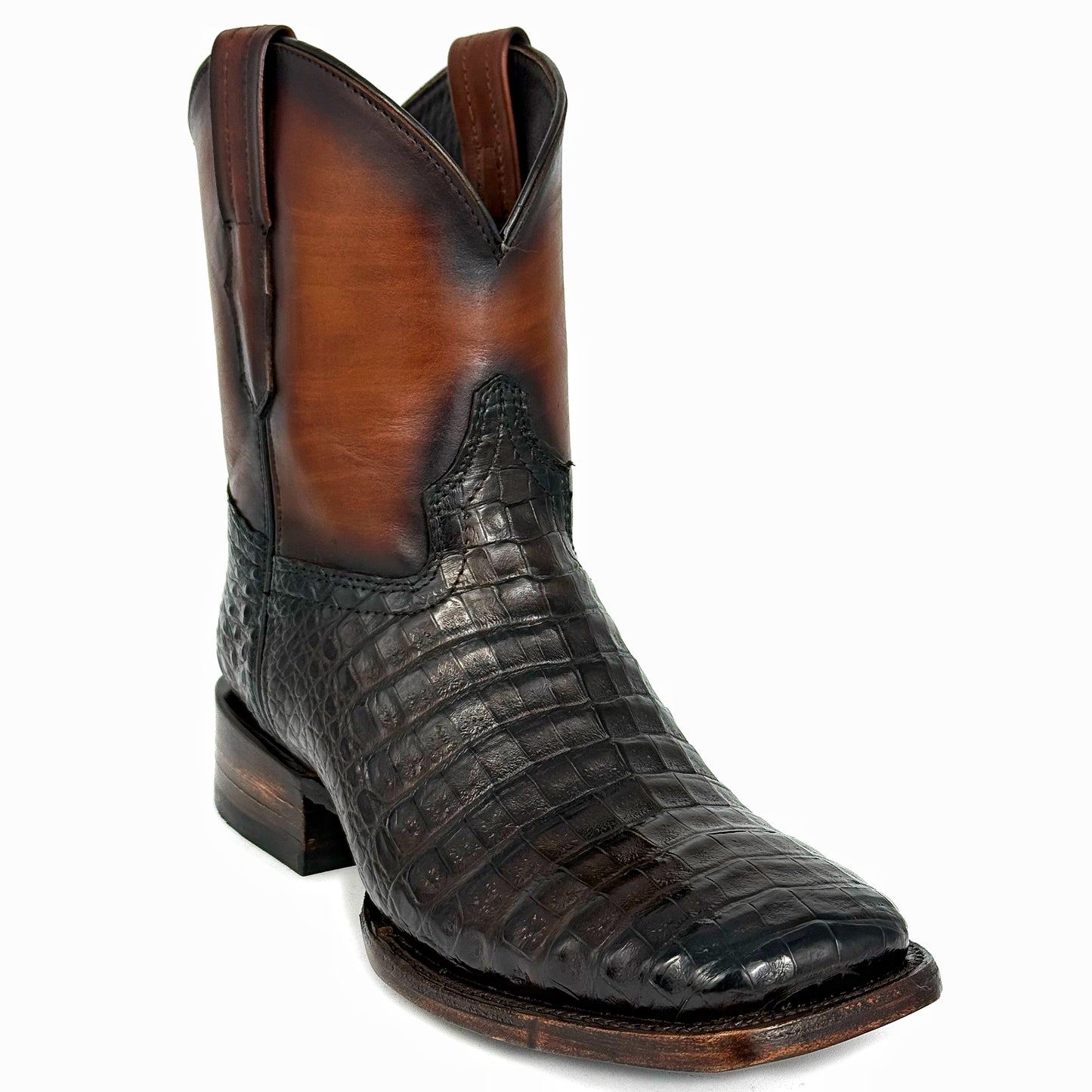 EDGAR BROWN CROCODILE BOOTS