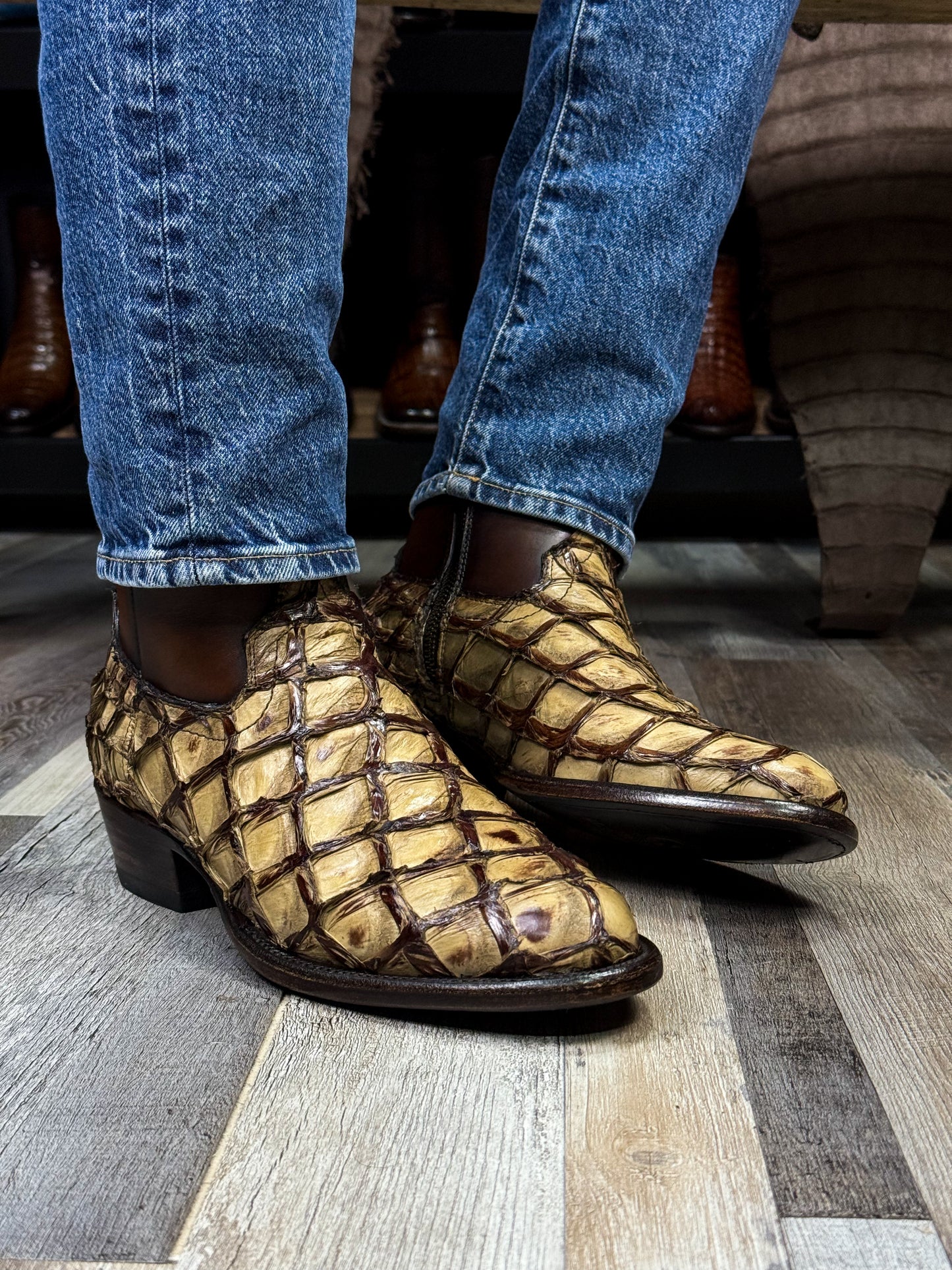 CARLO BROWN PITON BOOTS