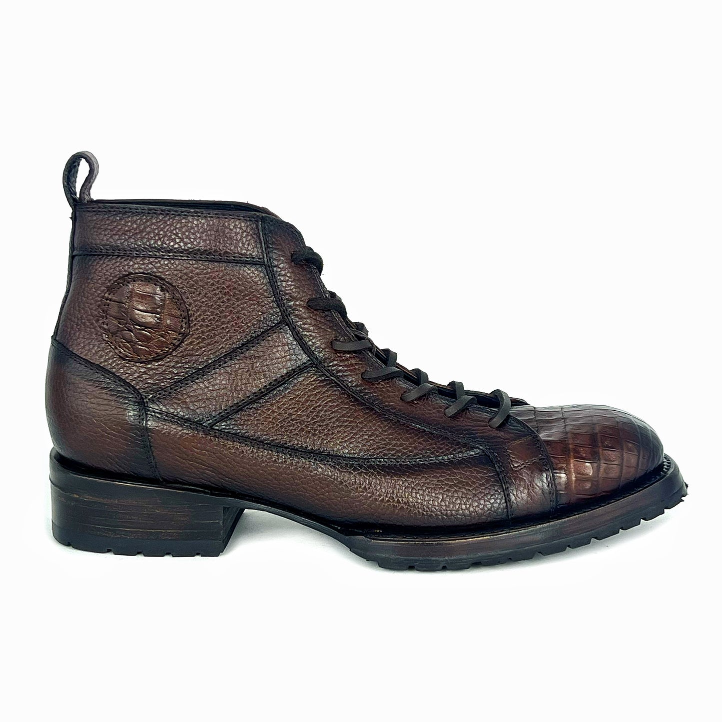 CARLO BROWN PITON BOOTS