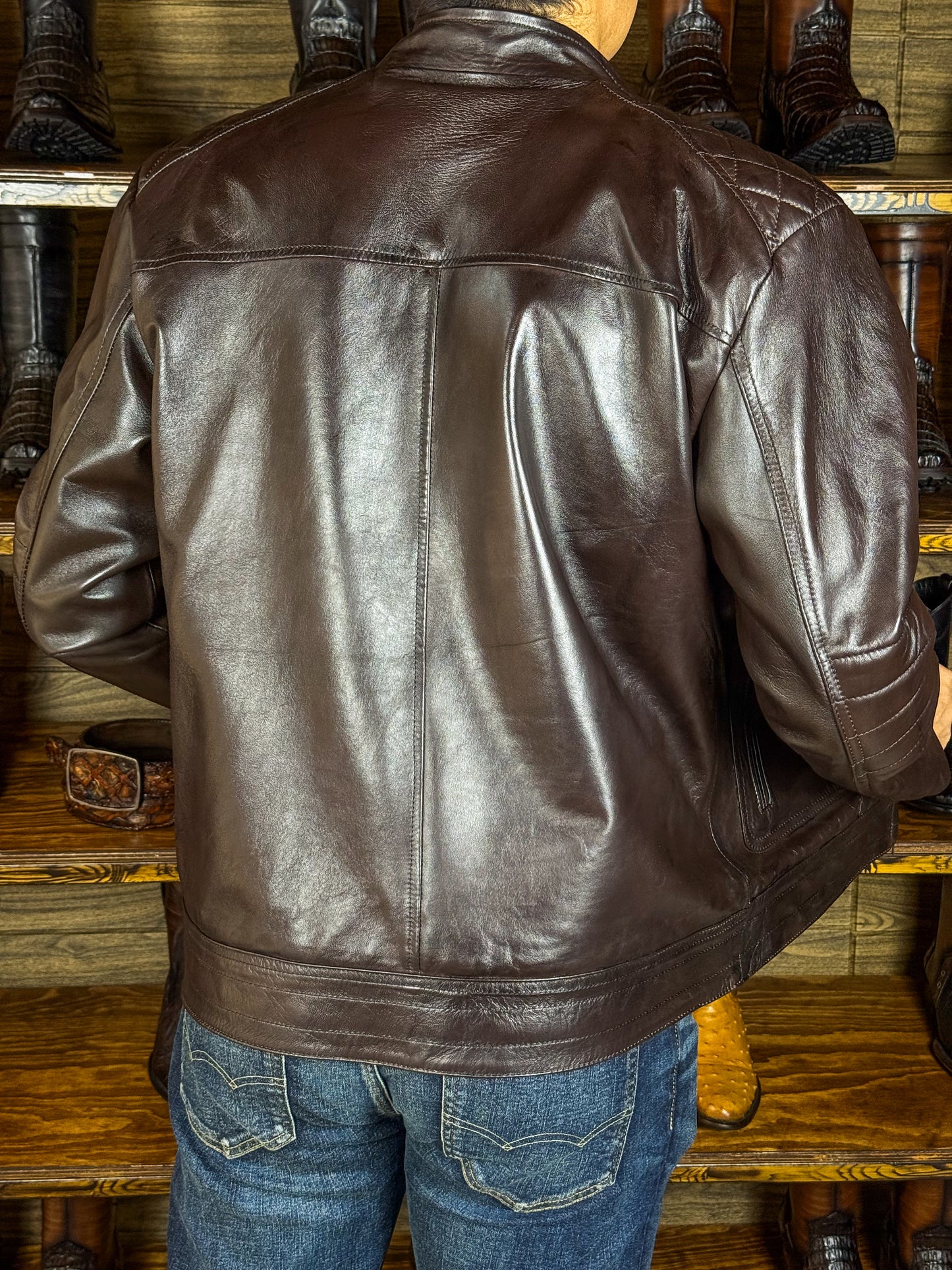 CHAMARRA DARK BROWN BORREGO PELIBUEY