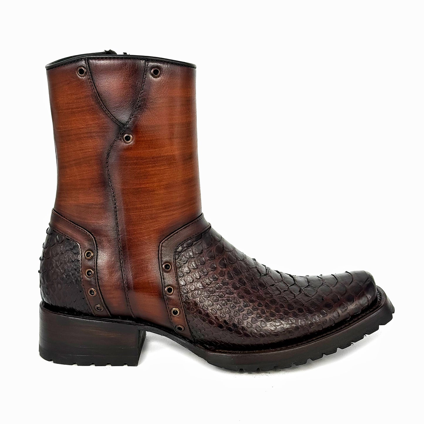CARLO BROWN PITON BOOTS