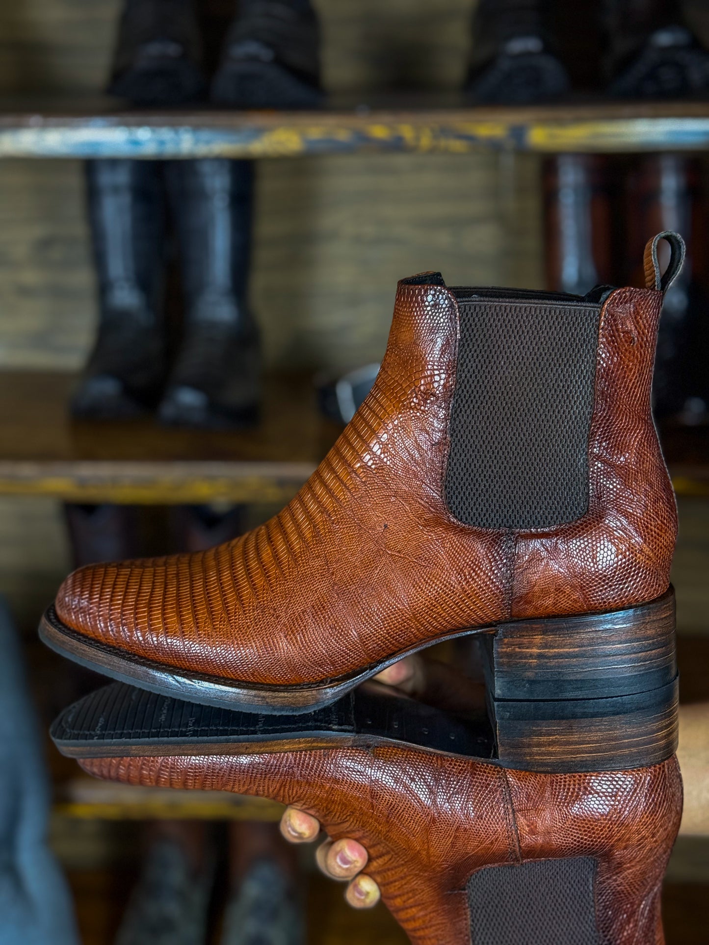 CARLO BROWN PITON BOOTS