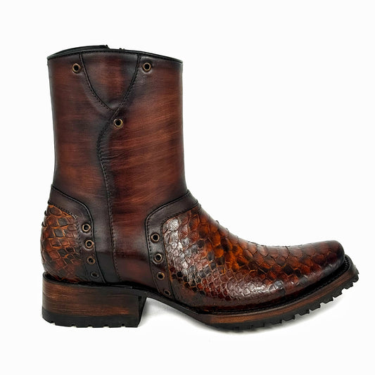 CARLO BROWN PITON BOOTS