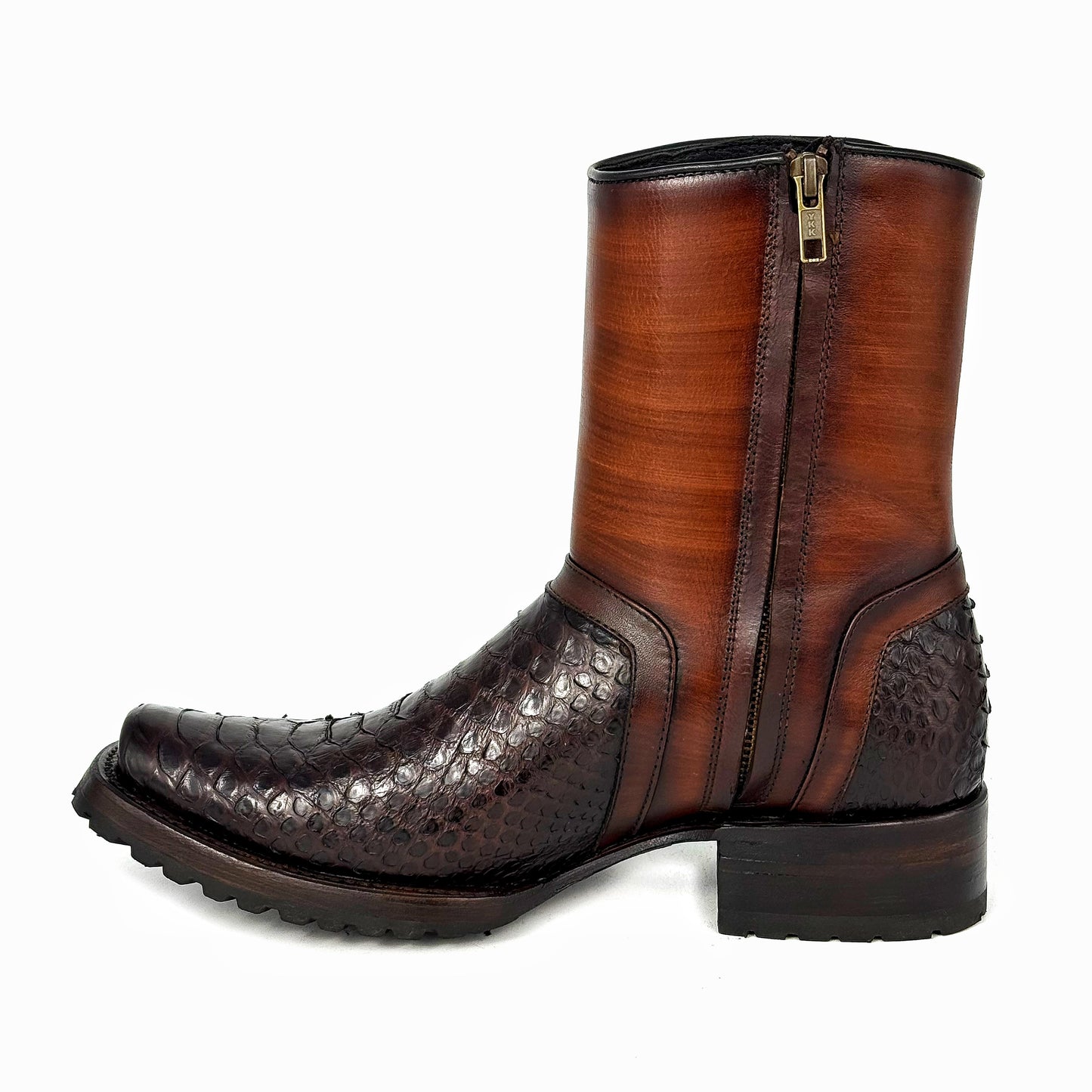 CARLO BROWN PITON BOOTS