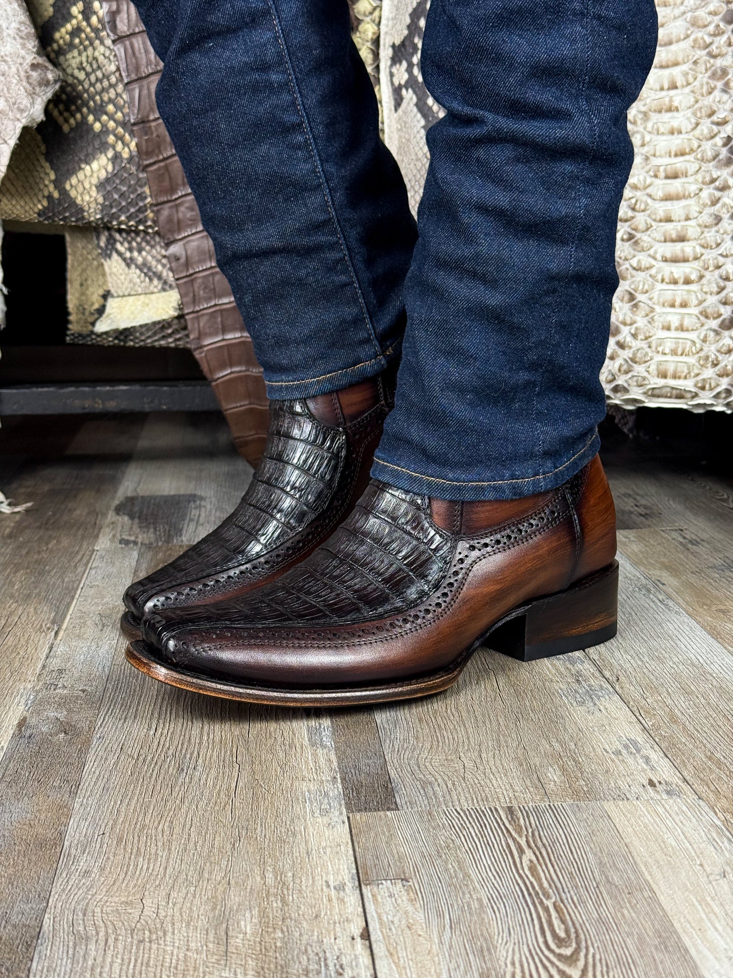EMMA BROWN LIZARD BOOTS