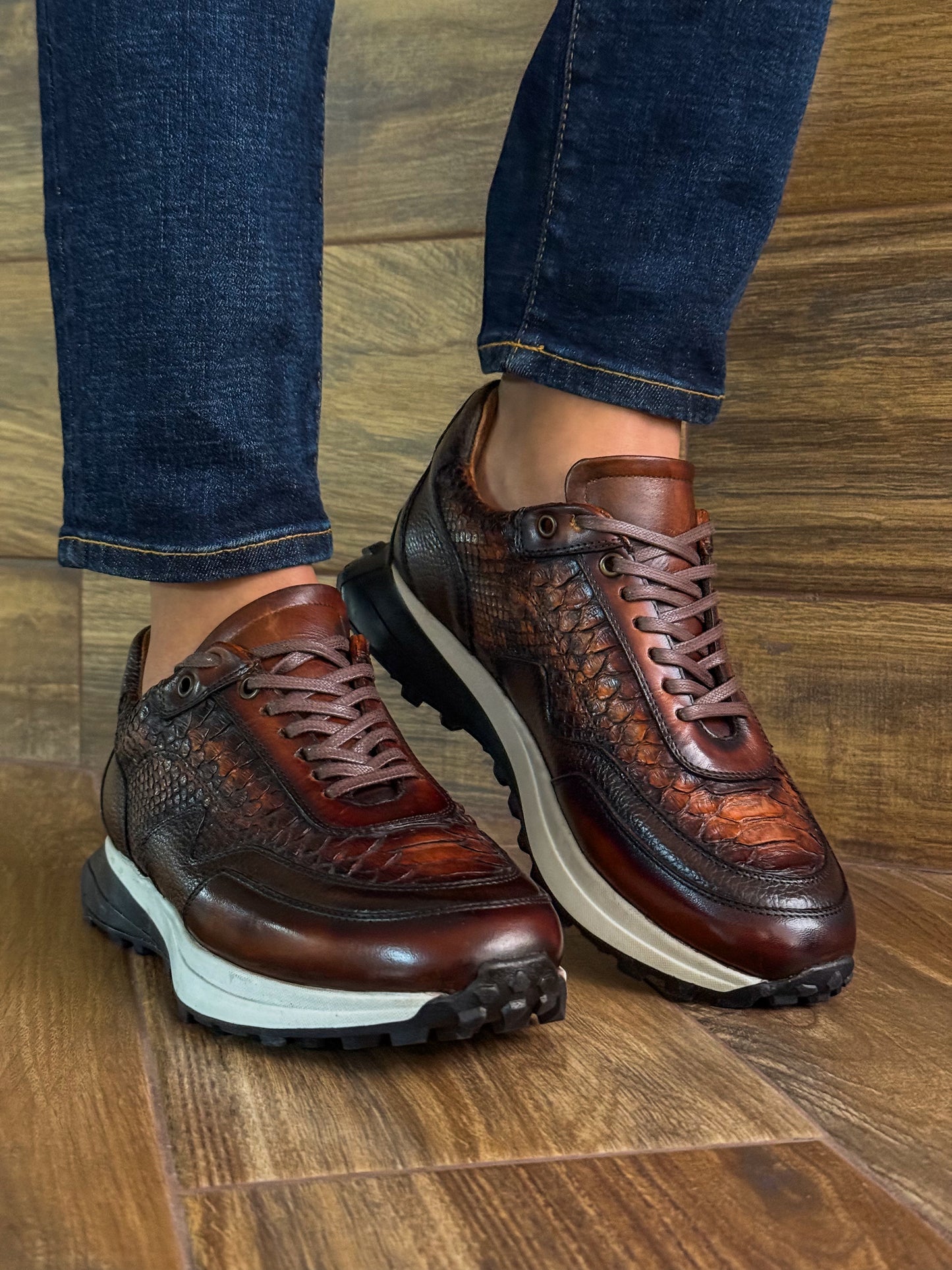 CARLO BROWN PITON BOOTS