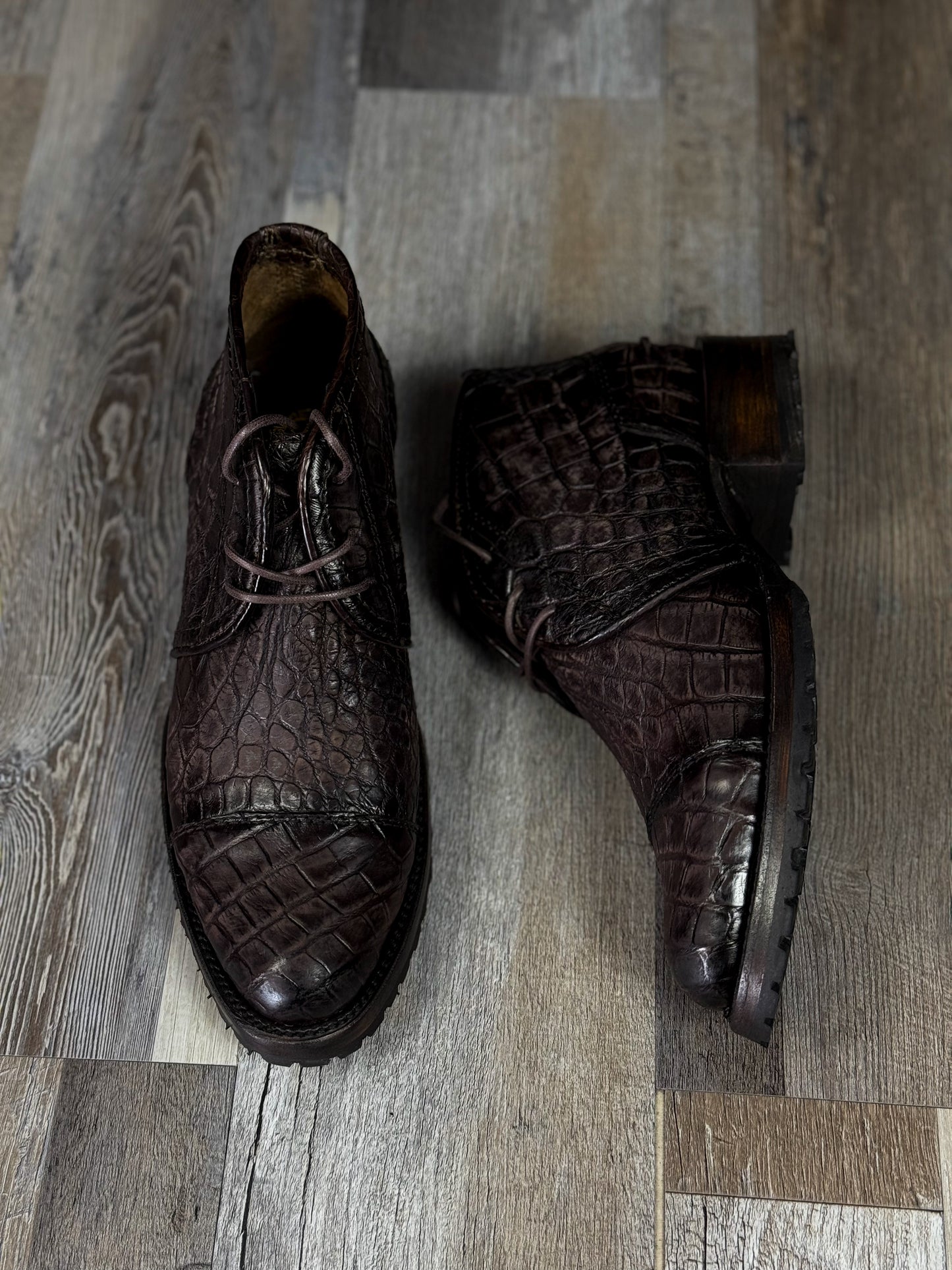 CARLO BROWN PITON BOOTS