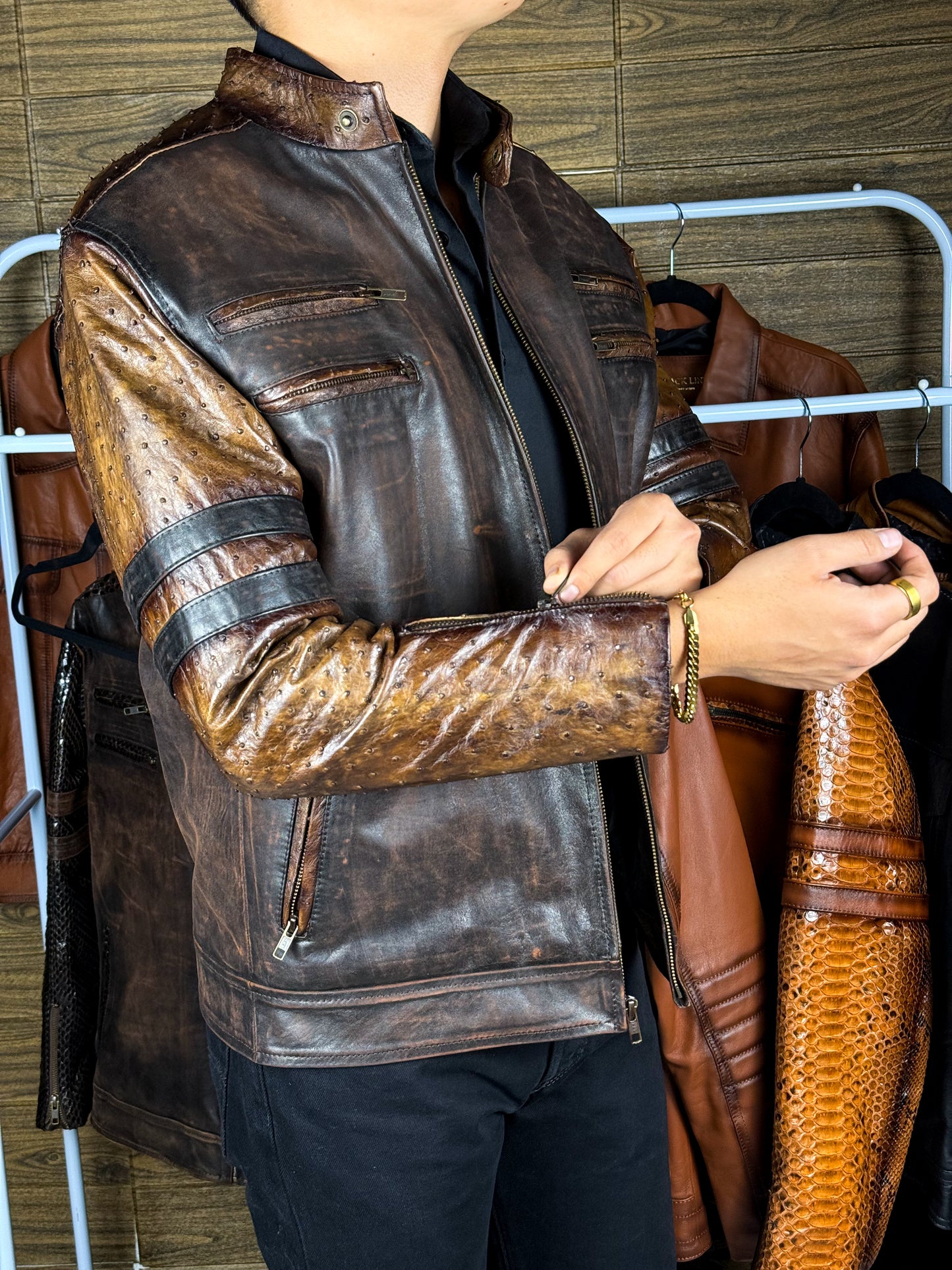 CHAMARRA AVESTRUZ Y BORREGO