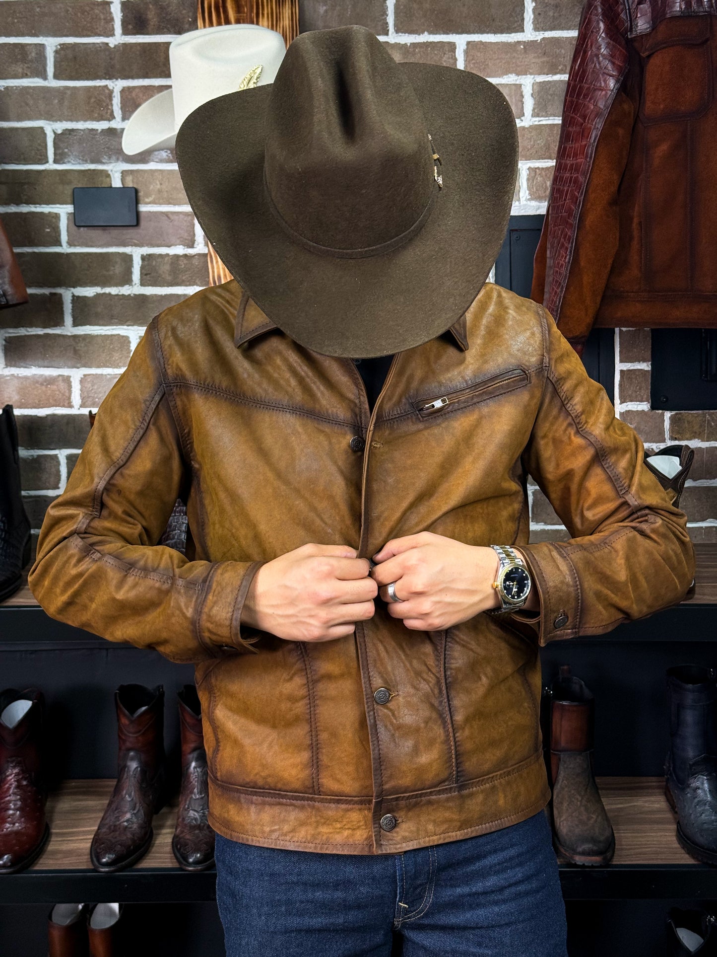 CHAMARRA VAQUERA BROWN BORREGO