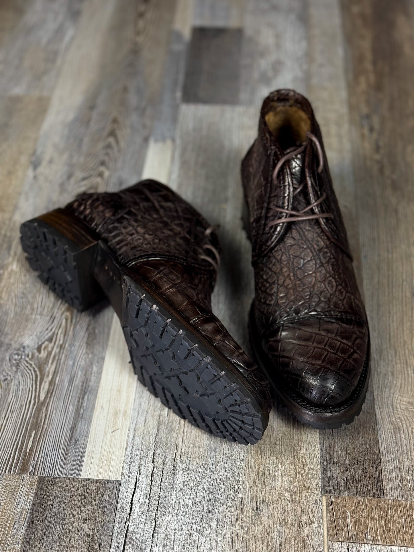 CARLO BROWN PITON BOOTS