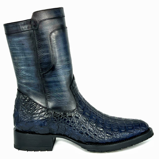 EDGAR BROWN CROCODILE BOOTS