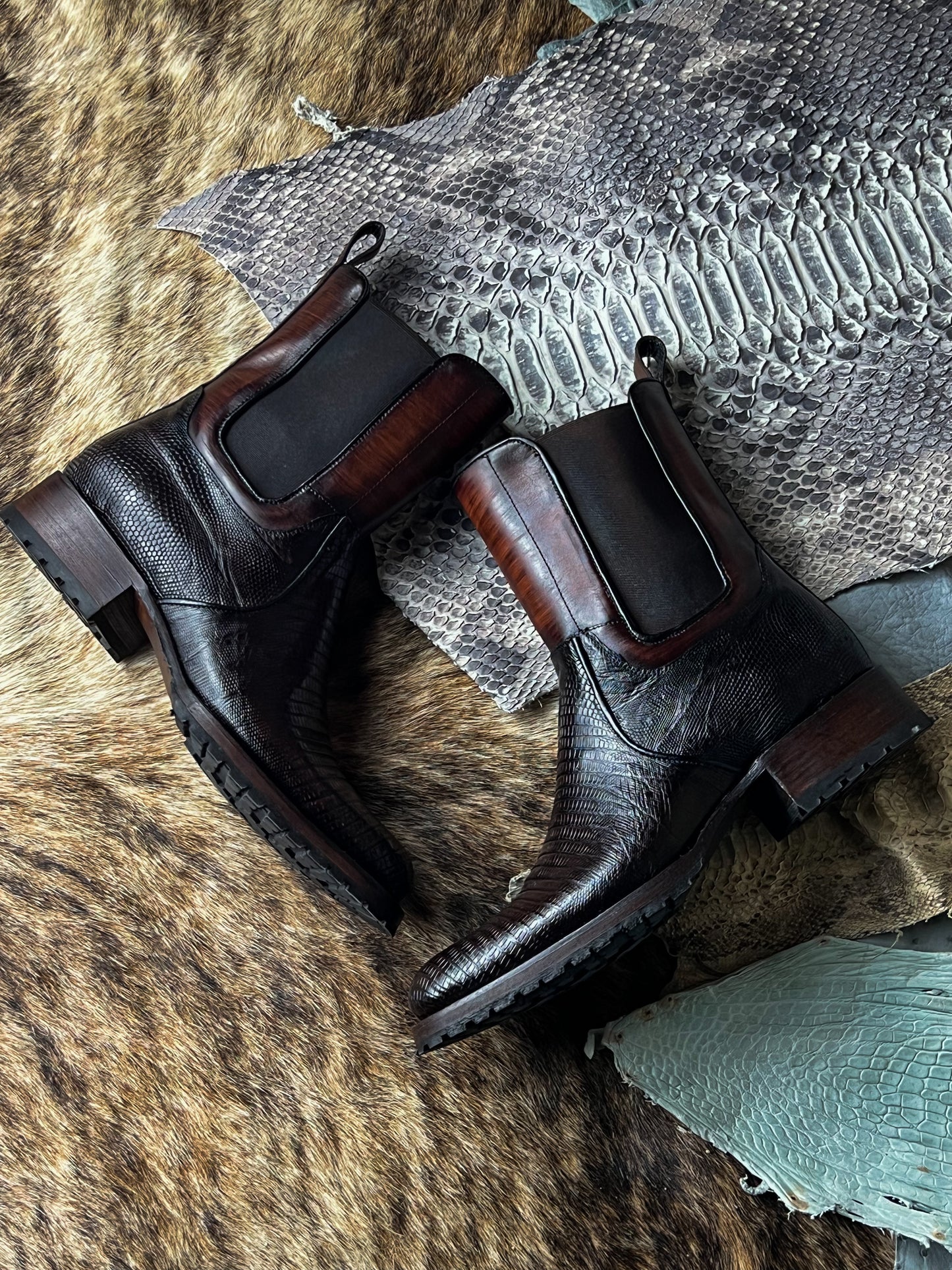 EMMA BROWN LIZARD BOOTS