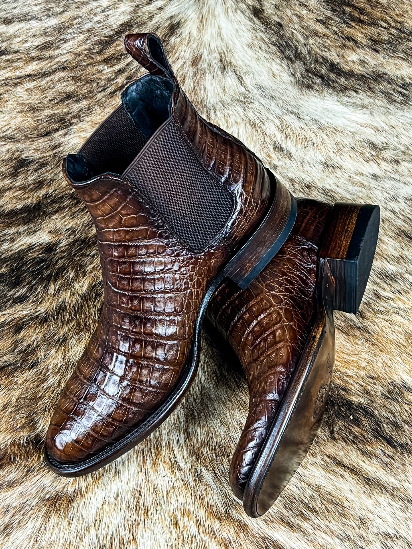 CARLO BROWN PITON BOOTS