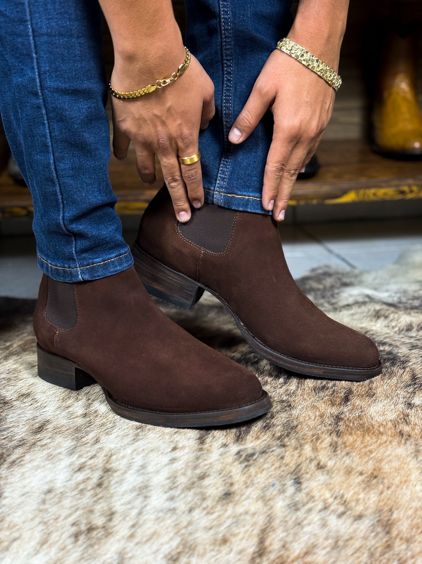 CARLO BROWN PITON BOOTS