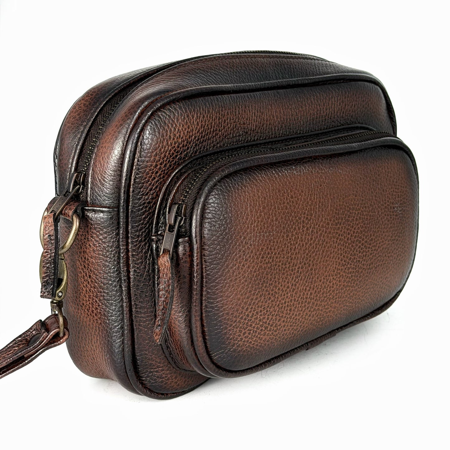 BANDOLERA VENADO BROWN DOS BOLSAS