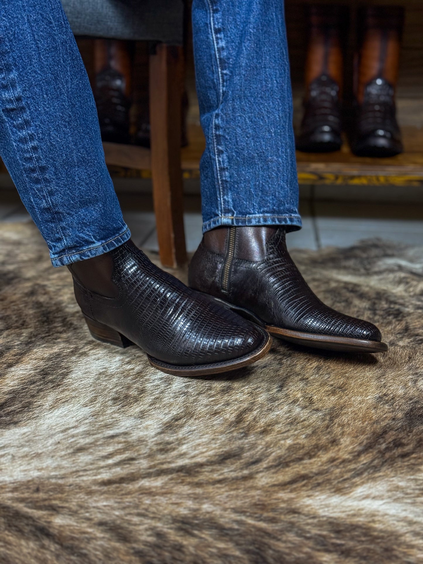 EMMA BROWN LIZARD BOOTS