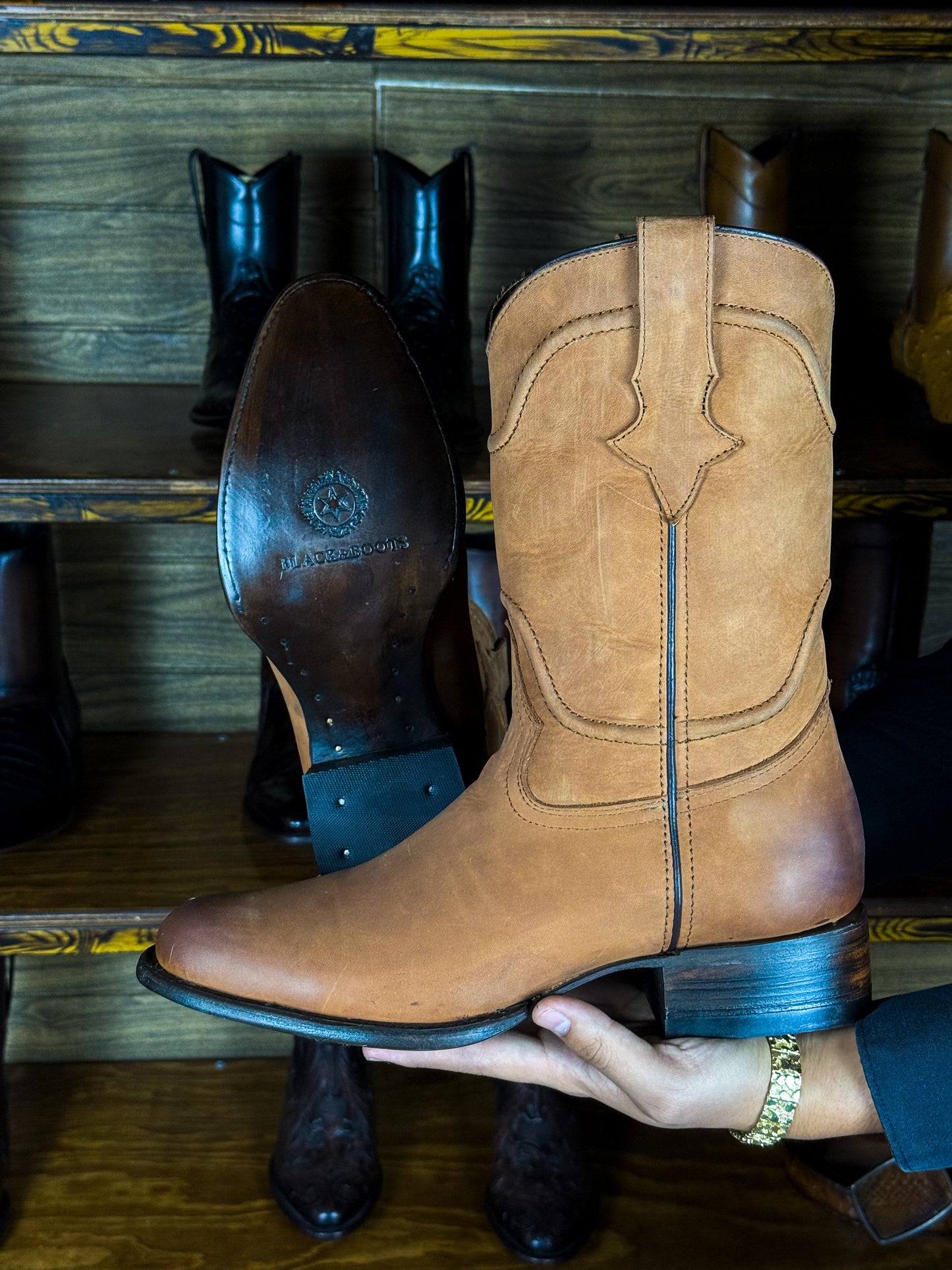 CARLO BROWN PITON BOOTS