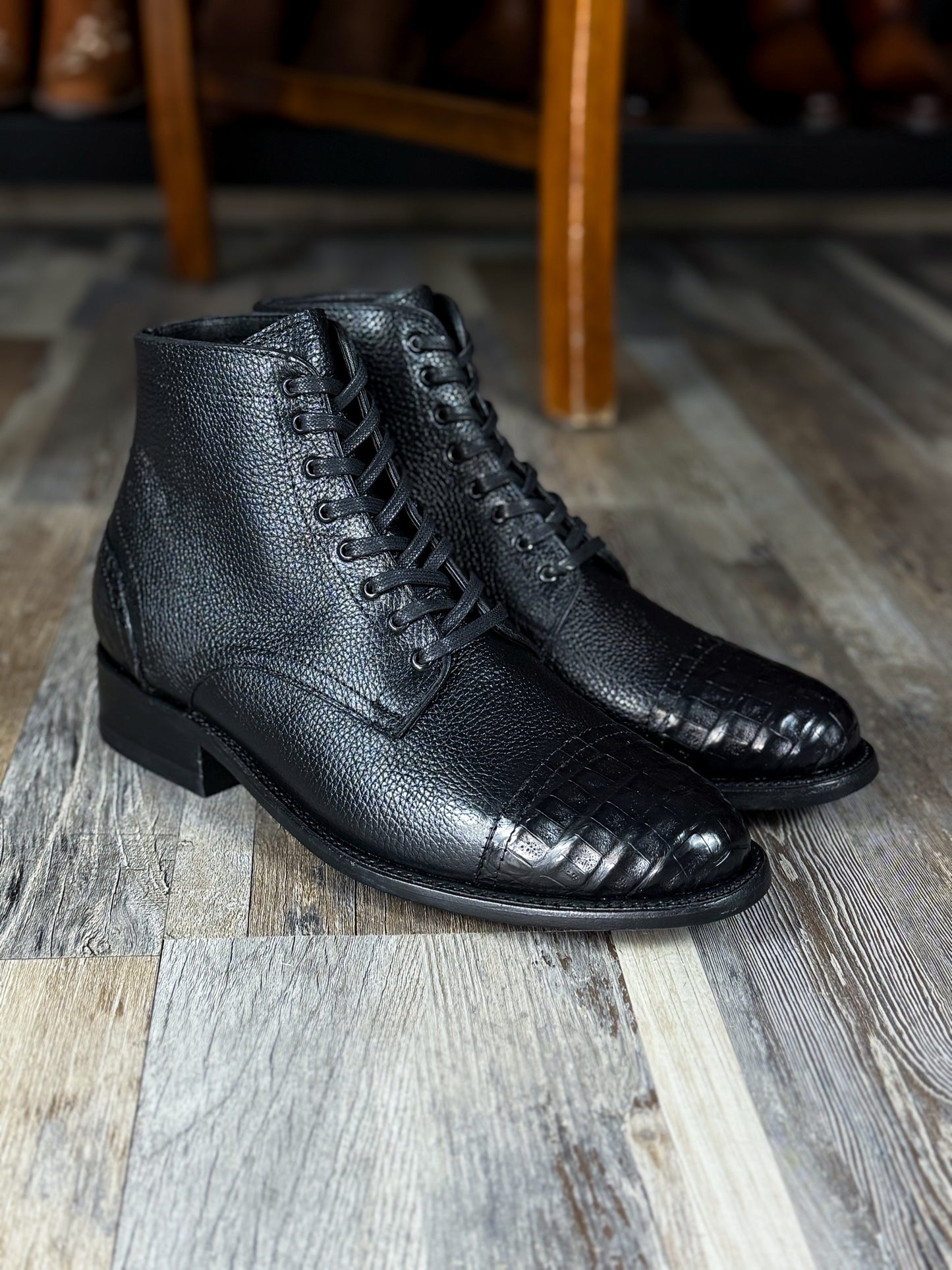 CARLO BROWN PITON BOOTS