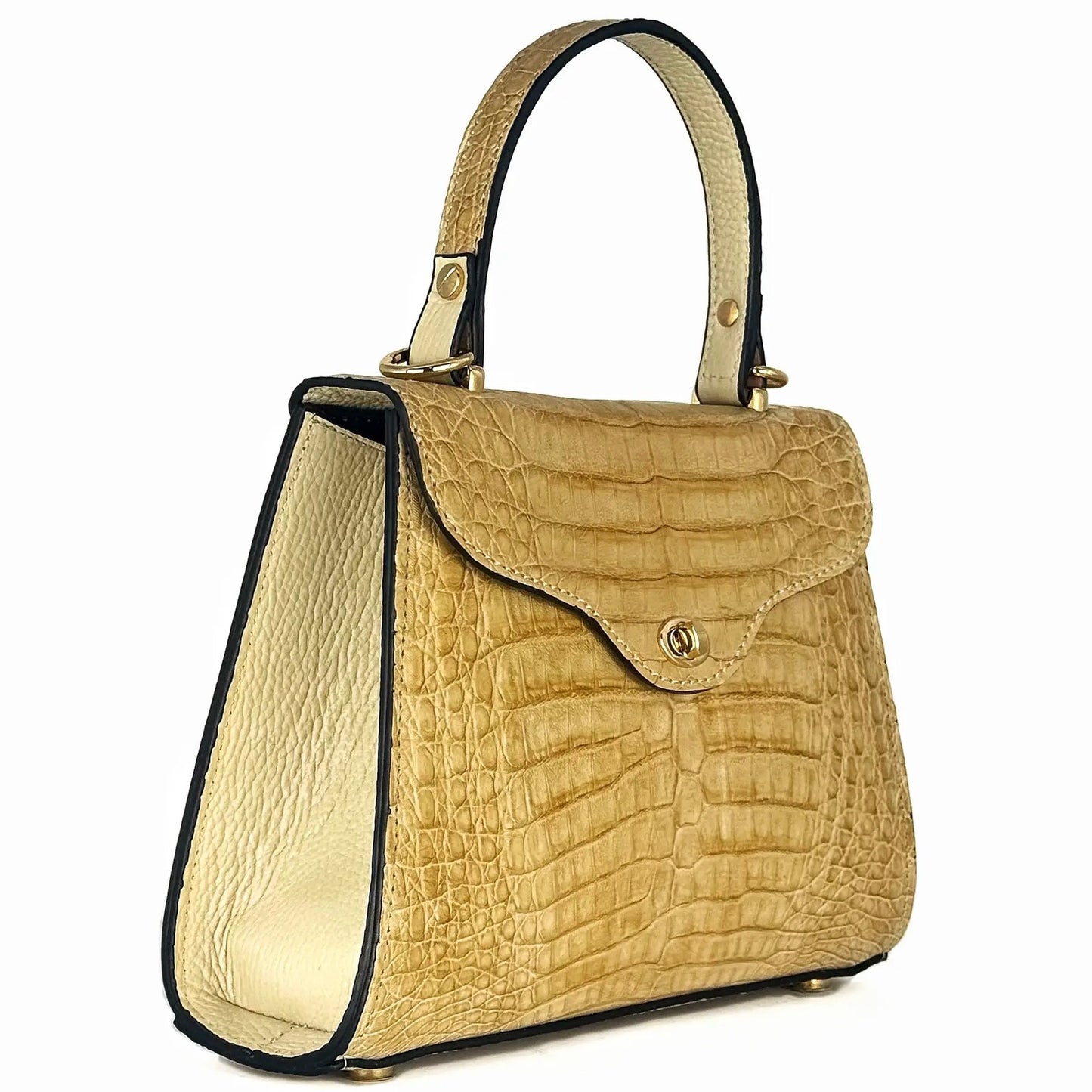 BOLSA BEIGE COCODRILO PARA DAMA