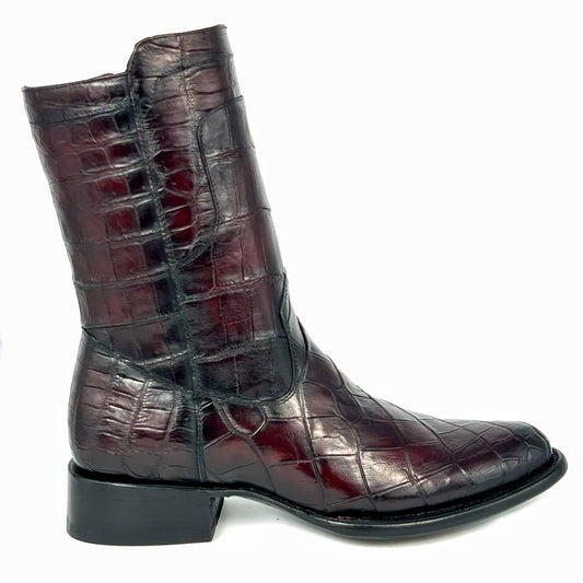 EDGAR BROWN CROCODILE BOOTS