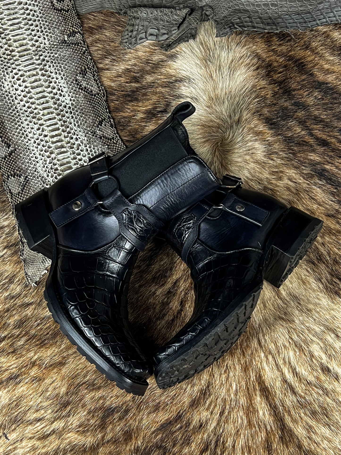 CARLO BLACK COCODRILO BOOTS DUBAI