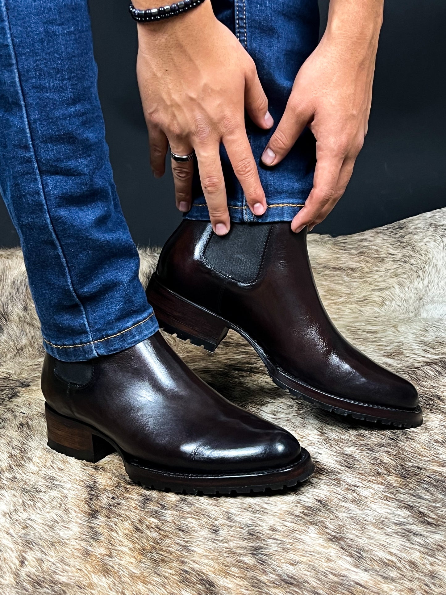 CARLO BROWN PITON BOOTS