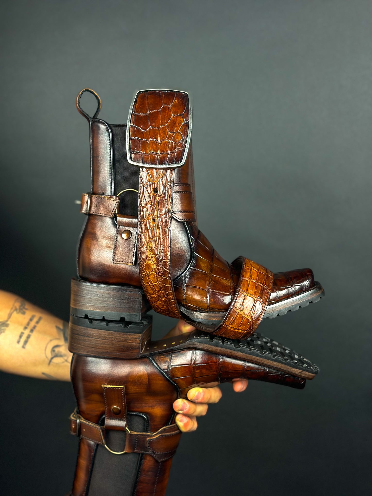 CARLO BROWN COCODRILO BOOTS DUBAI