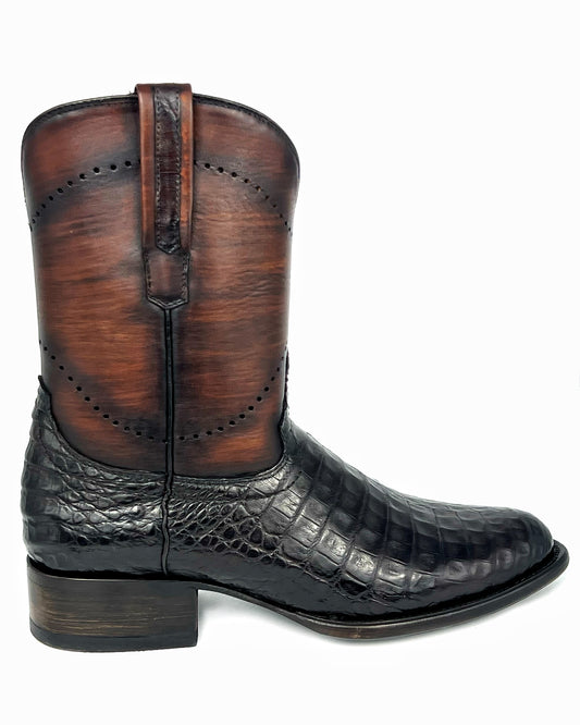 EDGAR BROWN CROCODILE BOOTS