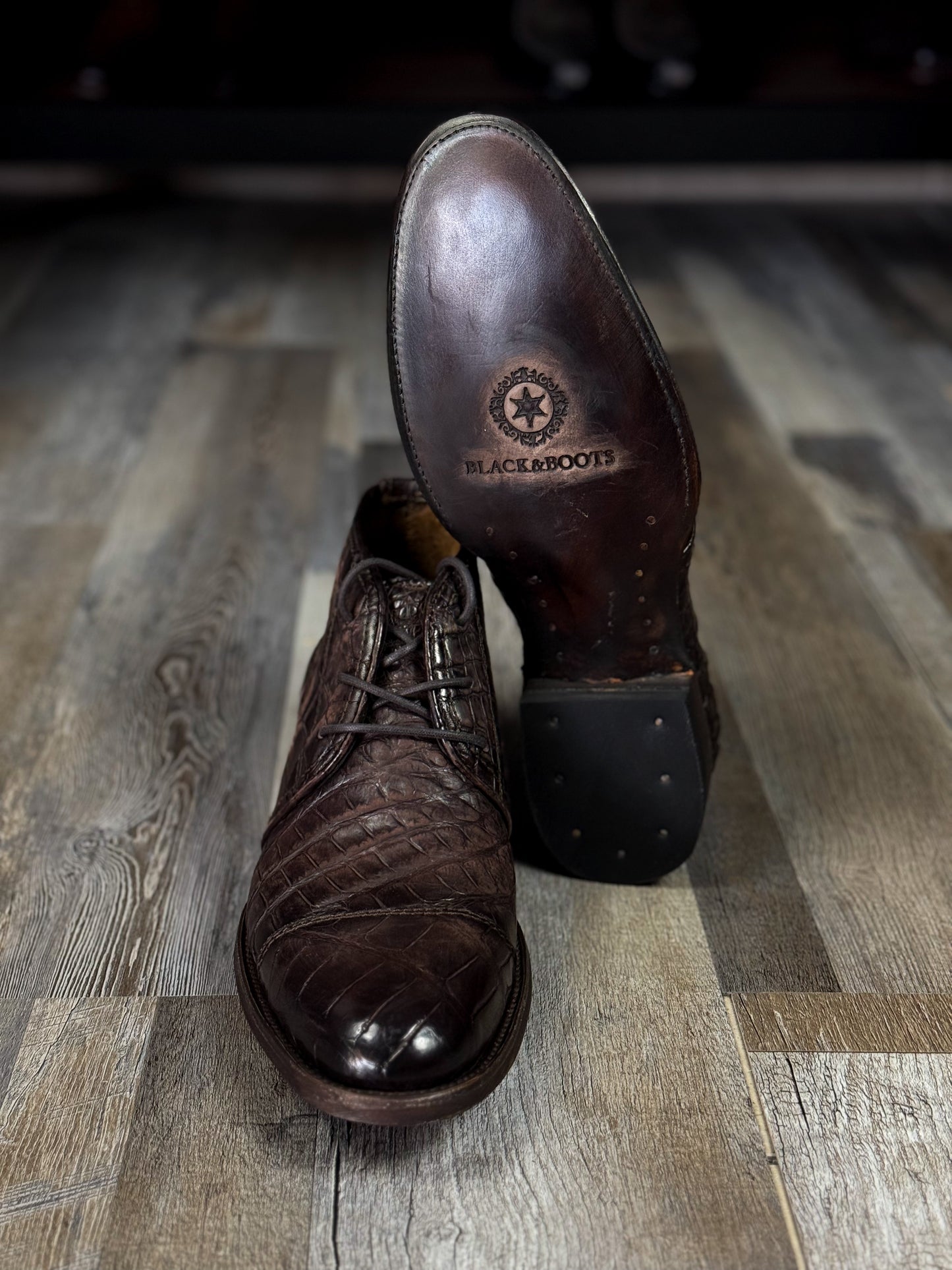 CARLO BROWN PITON BOOTS