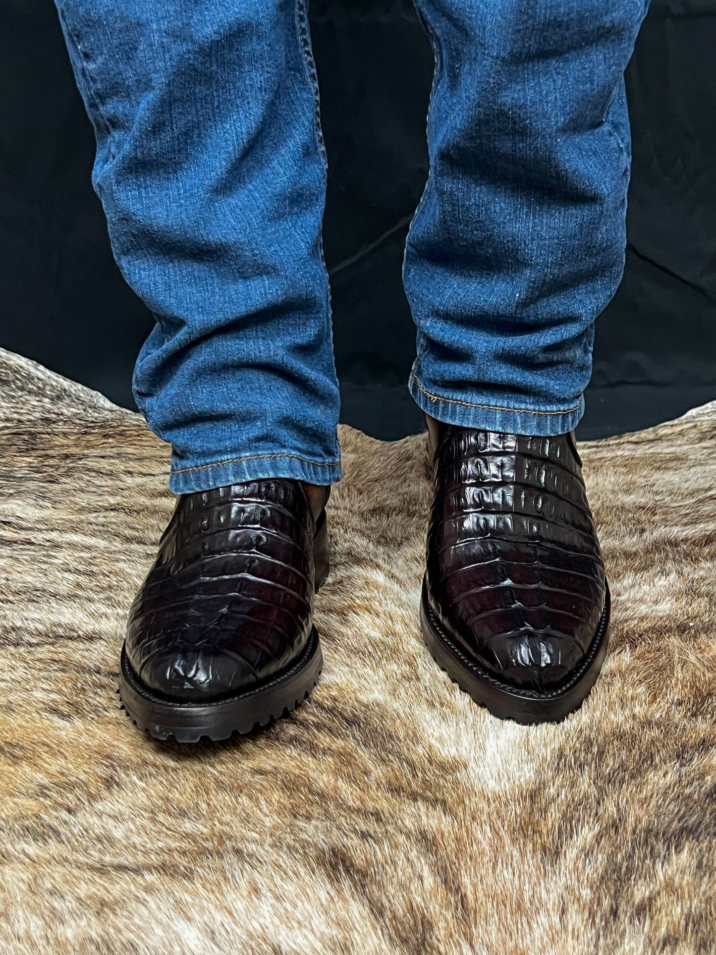 CARLO BROWN COLA COCODRILO BOOTS OVAL
