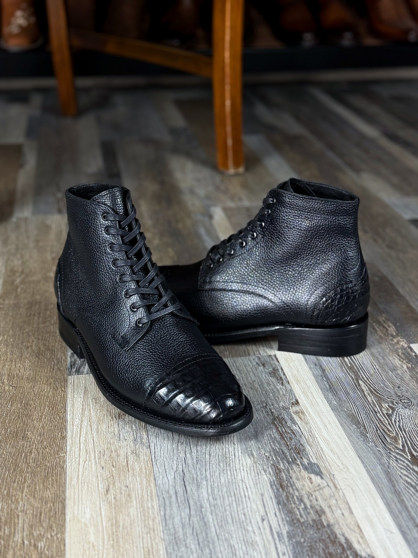 CARLO BROWN PITON BOOTS