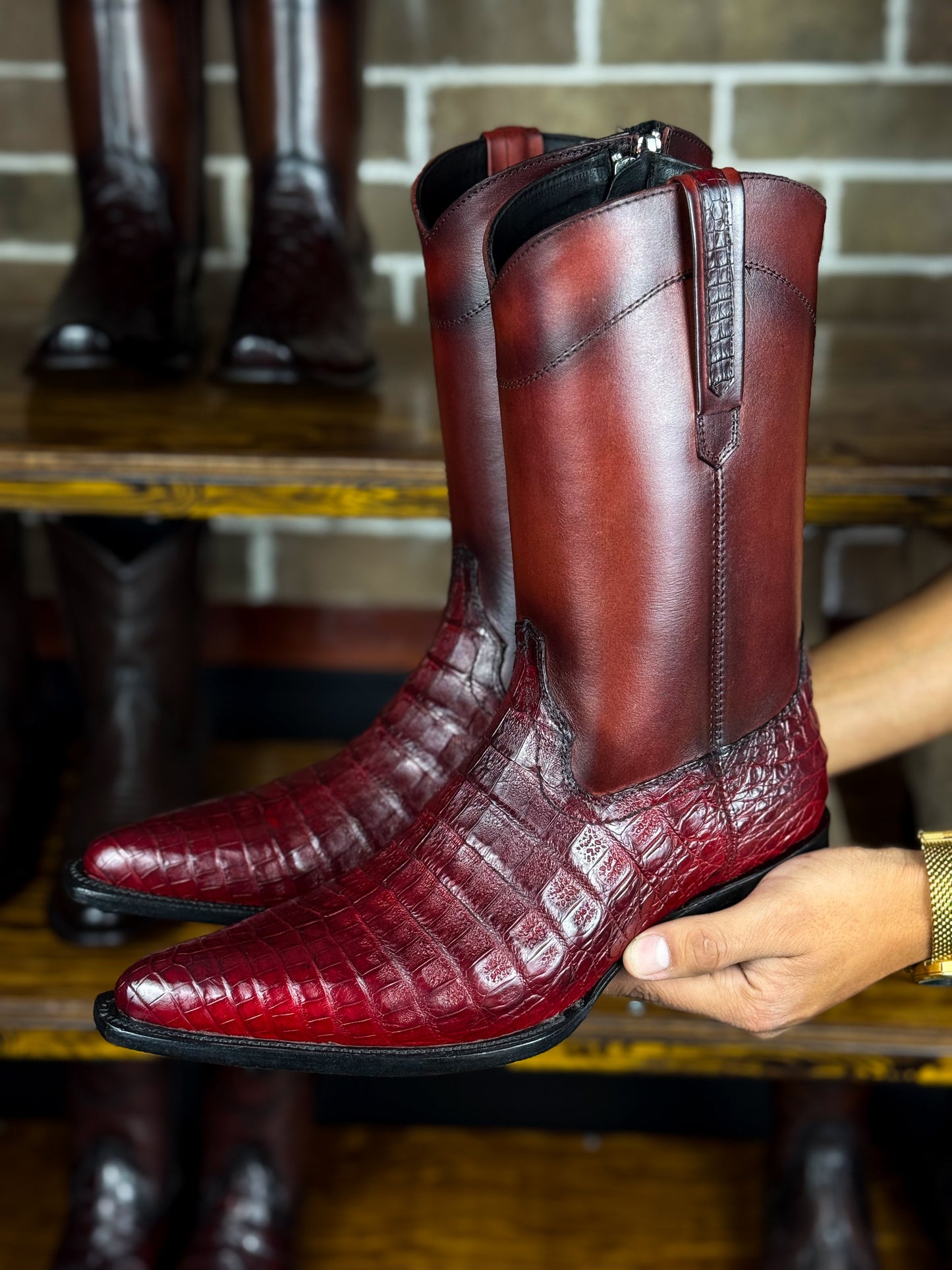 EMMA HIGH RED COCODRILO FUSCUS TEXANA