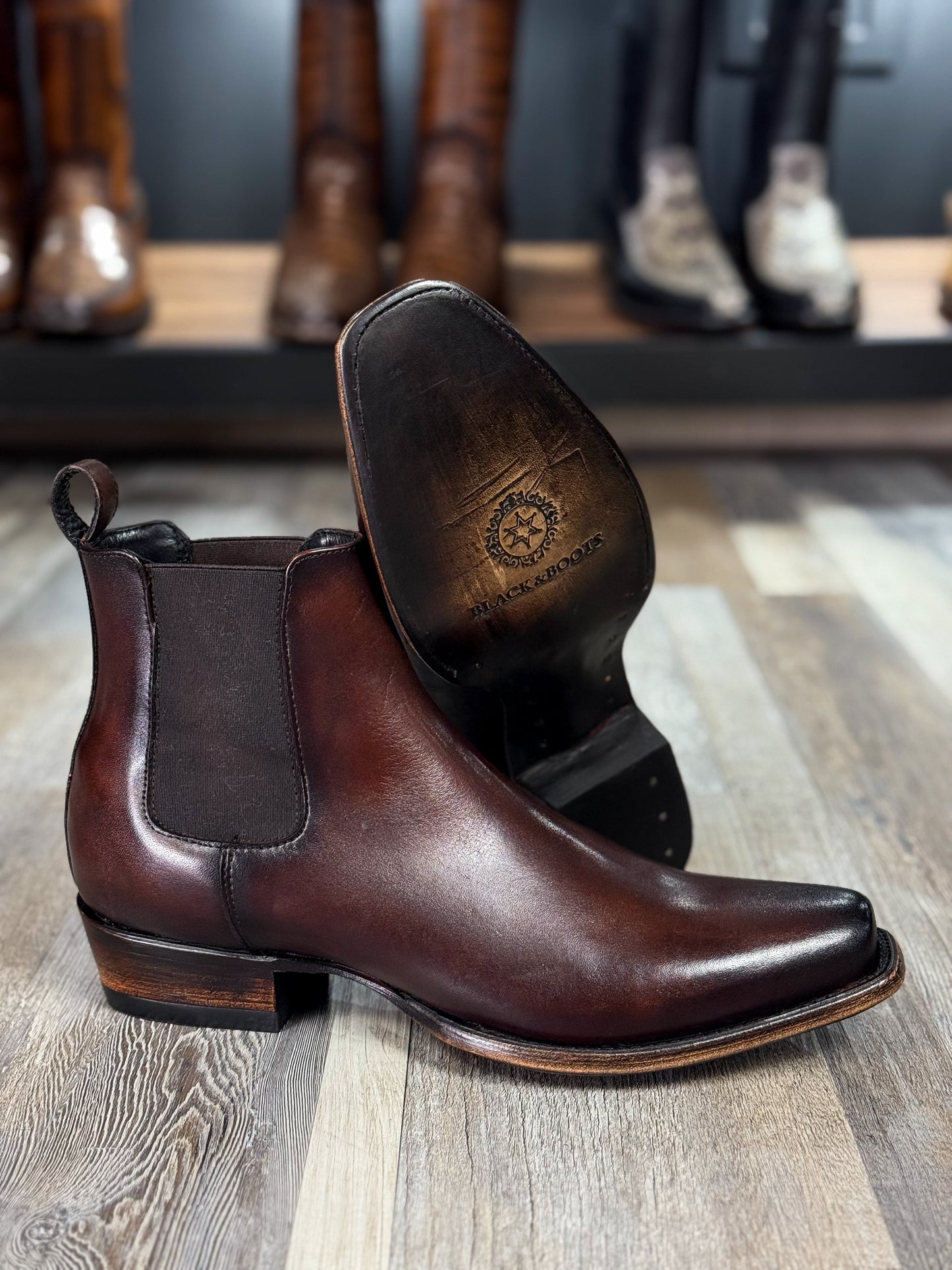 CARLO BROWN PITON BOOTS