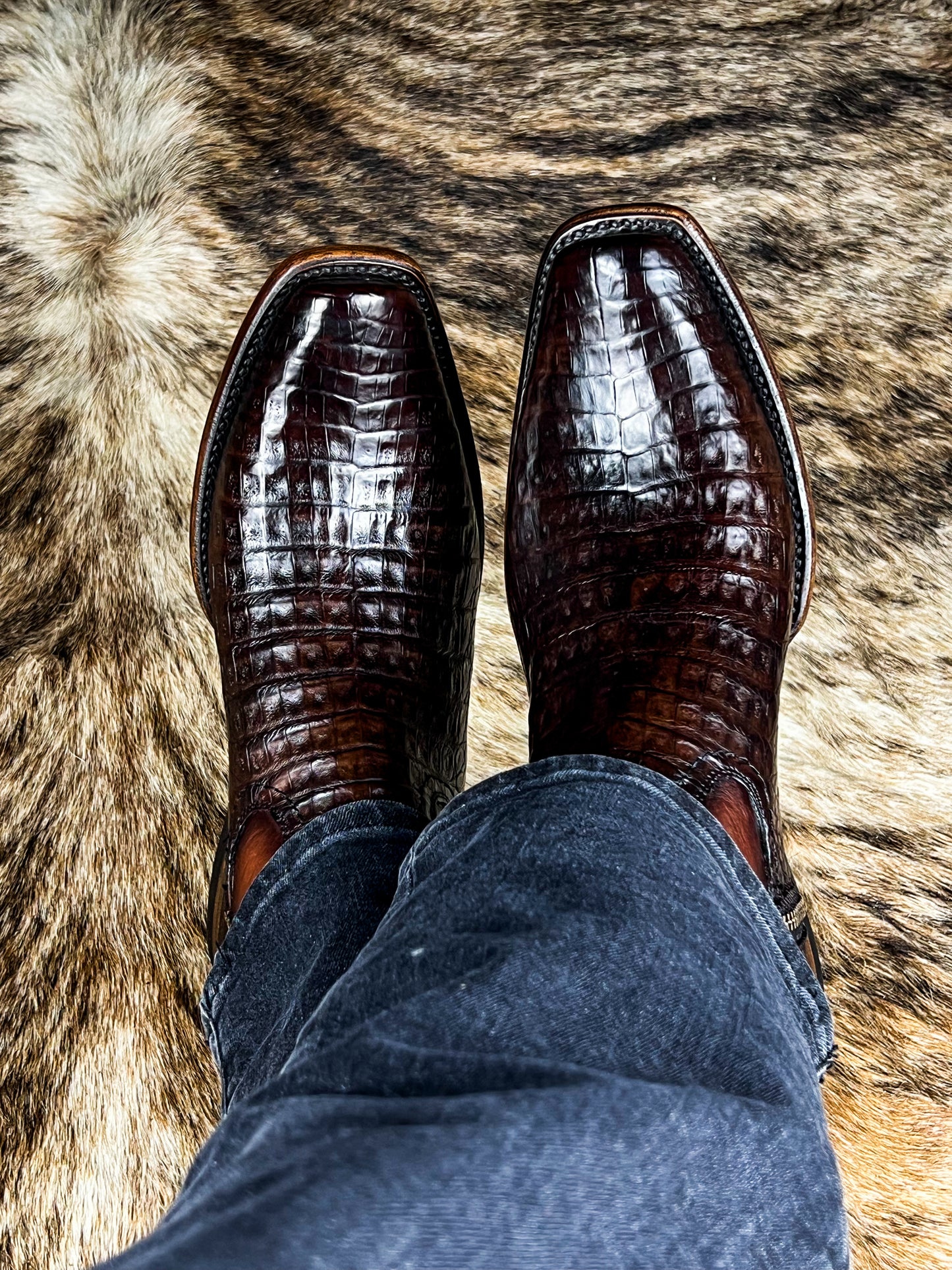EMMA BROWN COCODRILO BOOTS DUBAI