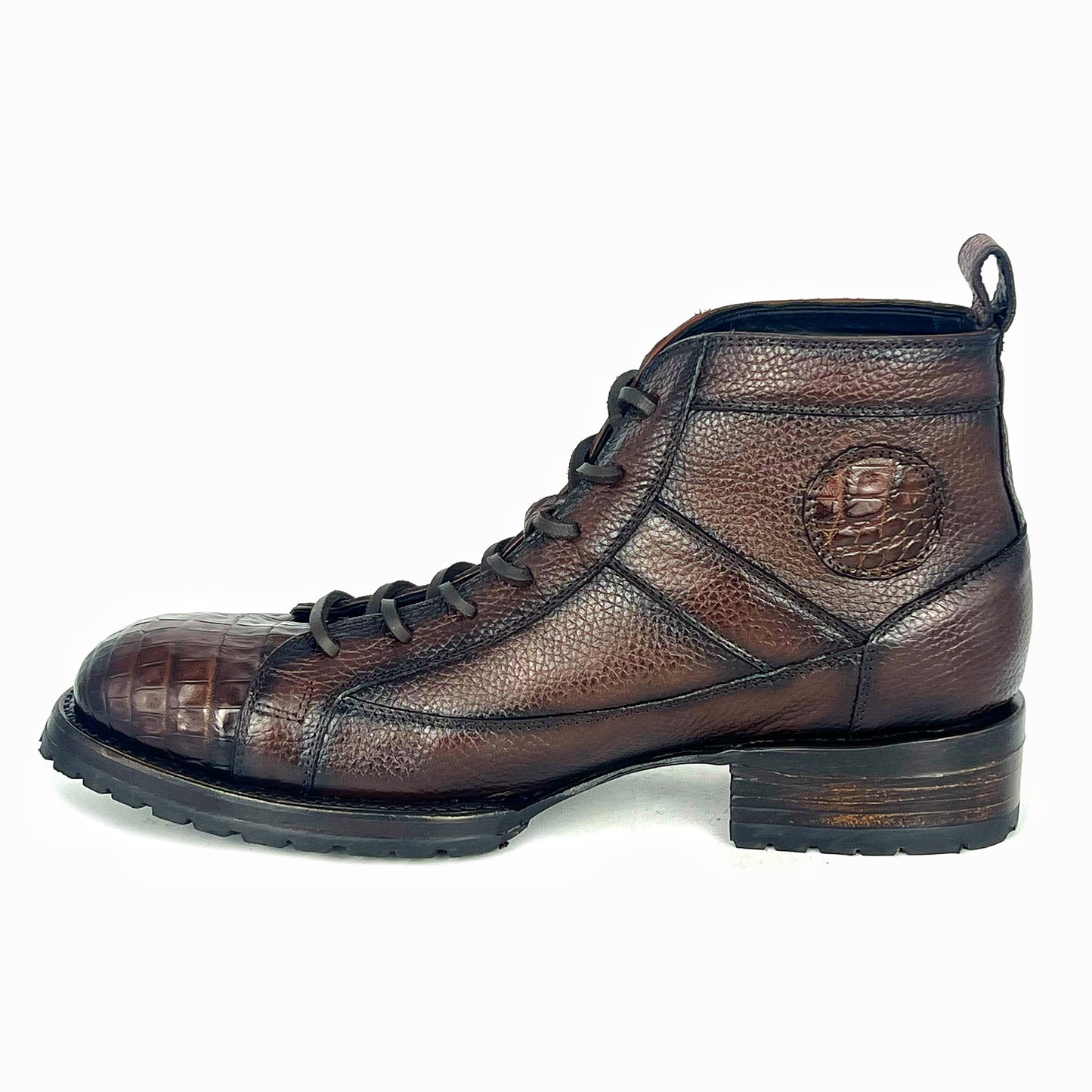 CARLO BROWN PITON BOOTS