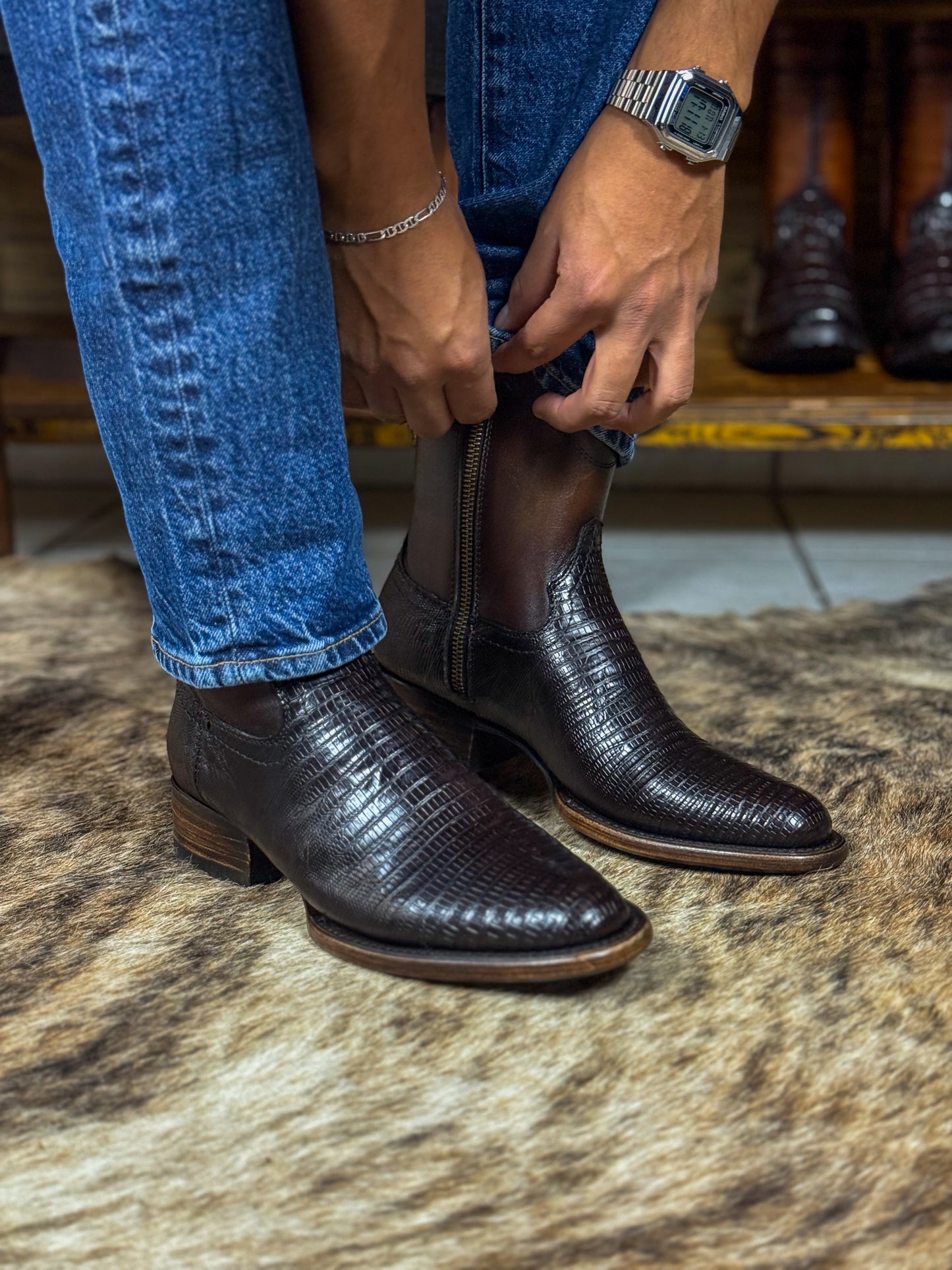 EMMA BROWN LIZARD BOOTS