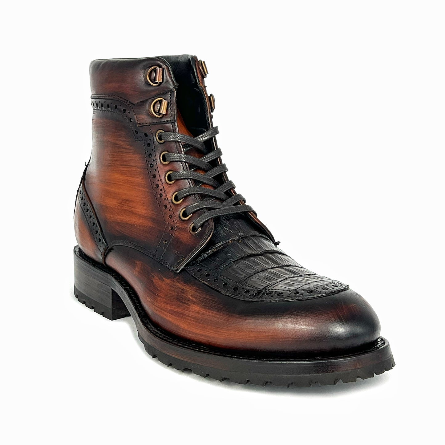 CARLO BROWN PITON BOOTS